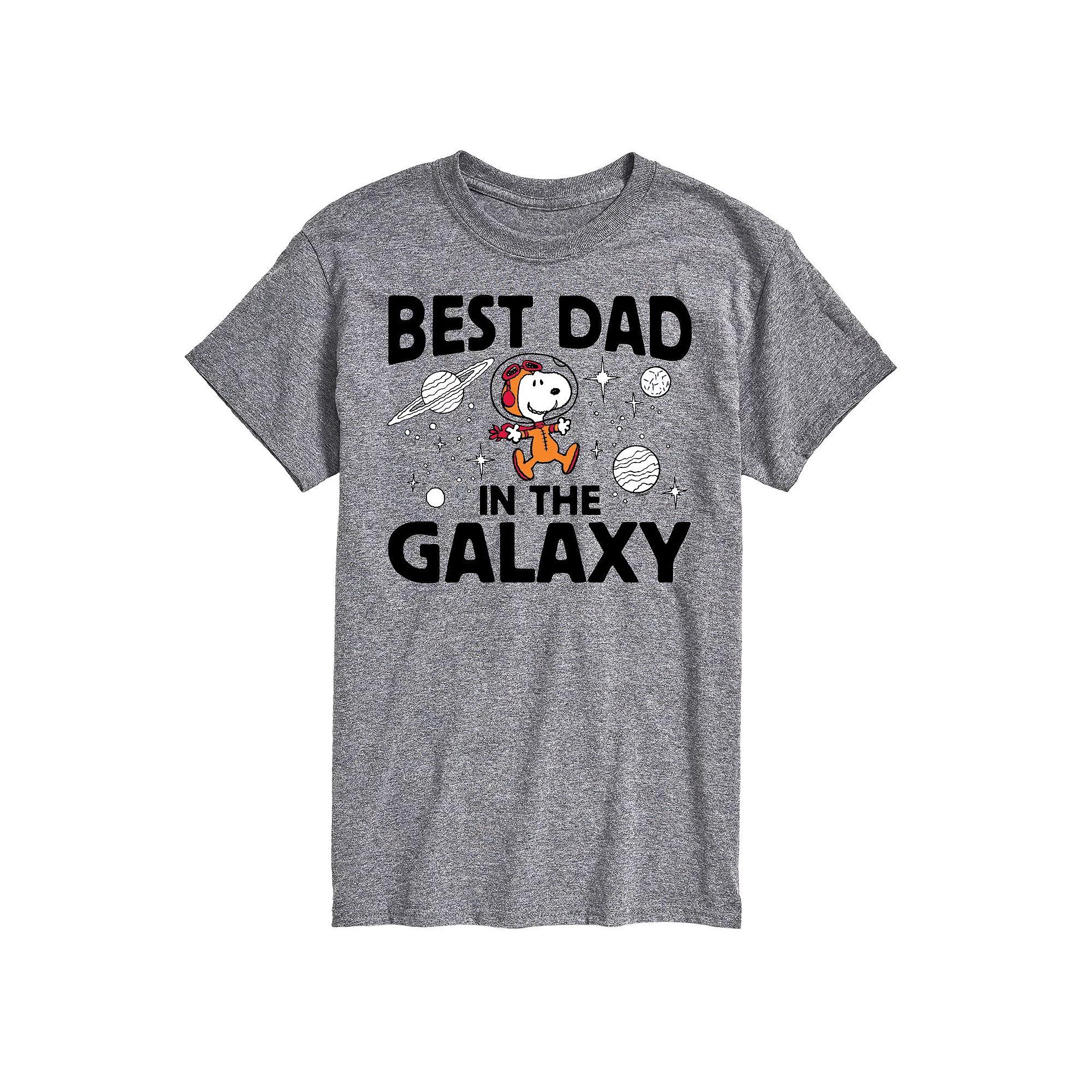 Big & Tall Peanuts Best Dad In Galaxy Snoopy Graphic Tee, Men's, Size: Large Tall, Gray Product Image