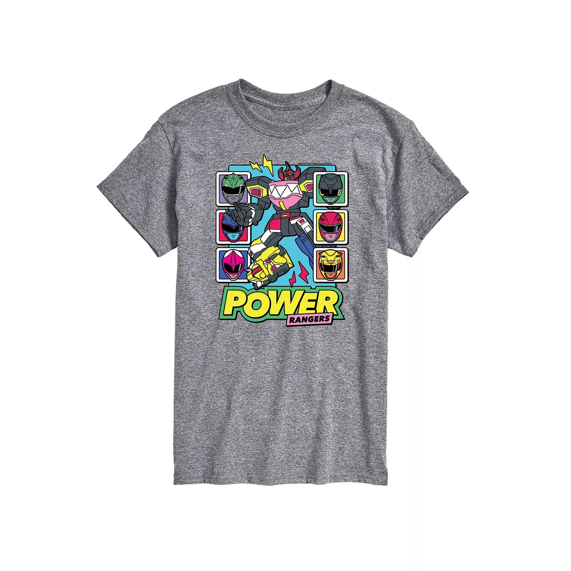 Big & Tall Power Rangers Zord Heads Graphic Tee, Mens Blue Product Image