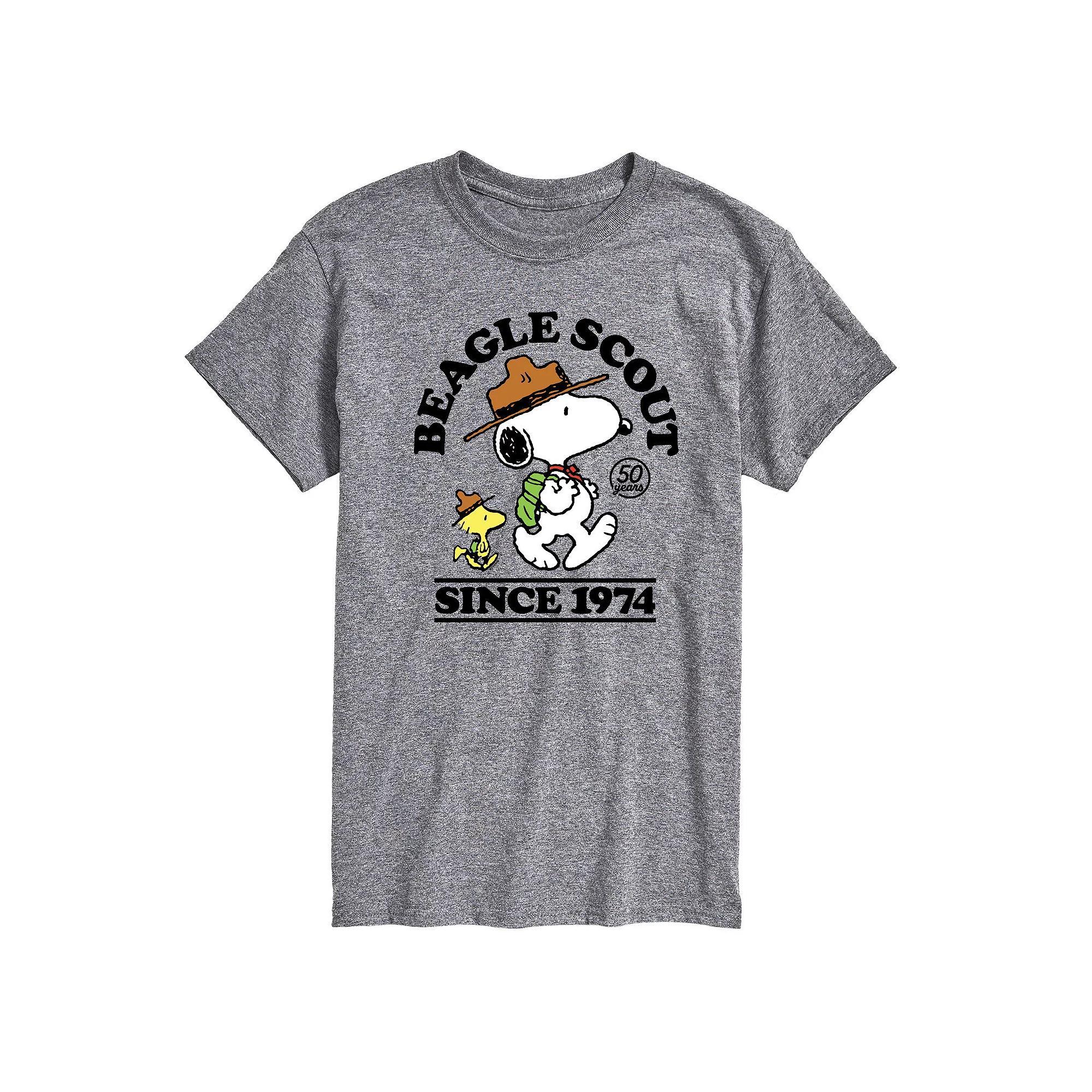 Big & Tall Peanuts Beagle Scouts Since 1974 Graphic Tee, Men's, Size: 4XL Tall, Grey Gray Product Image