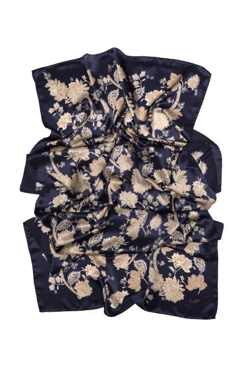 Elizabetta Esmeralda - Silk Scarf/Shawl for Women in Midnight Blue And Gold at Nordstrom Product Image