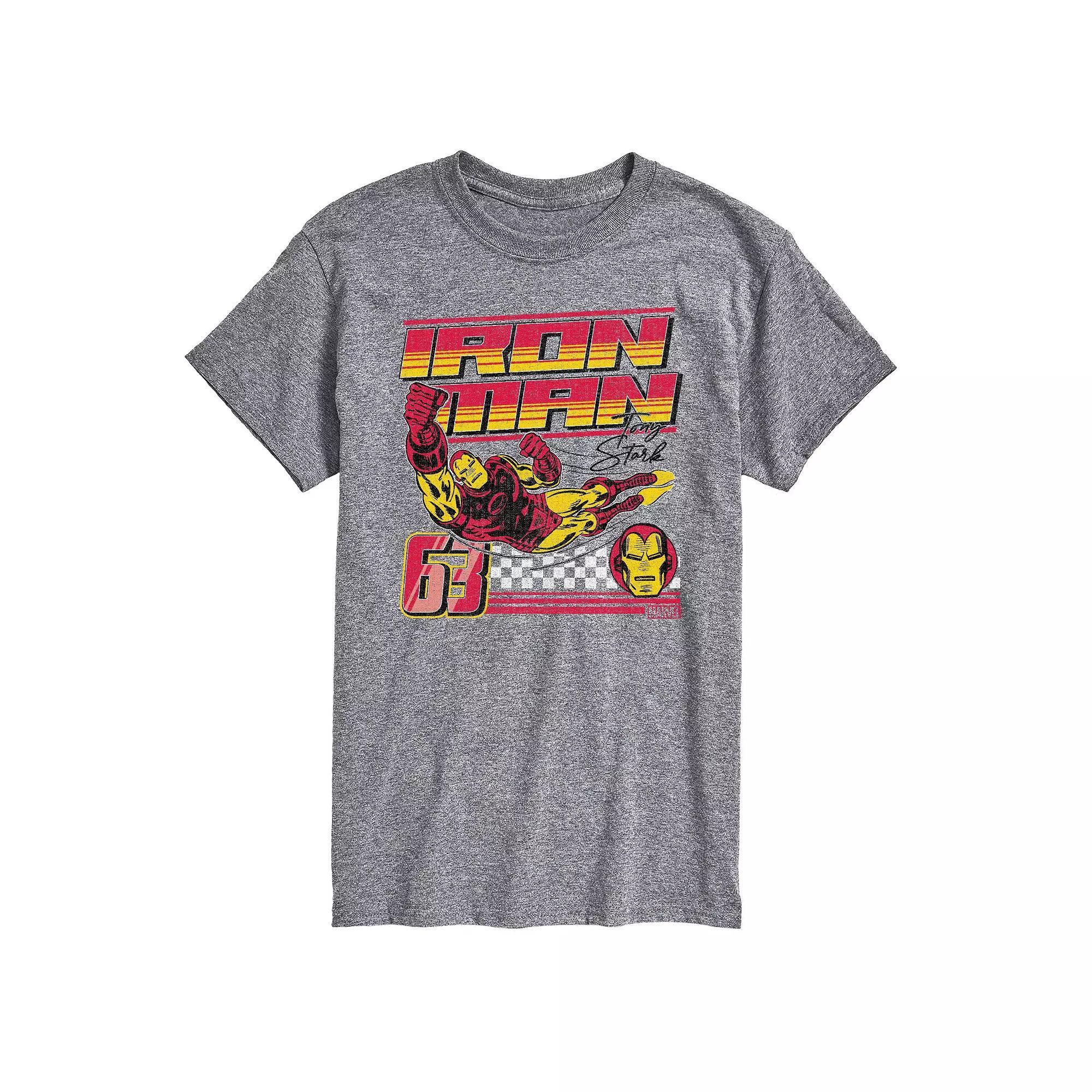 Big & Tall Marvel Iron Man Est. 63 Racing Graphic Tee, Mens Grey Gray Product Image