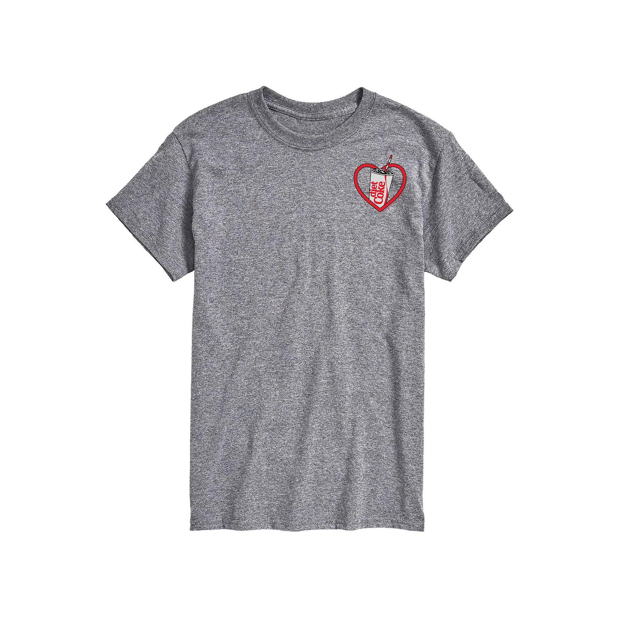 Men's Diet Coke Heart Graphic Tee, Size: Small, Gray Product Image