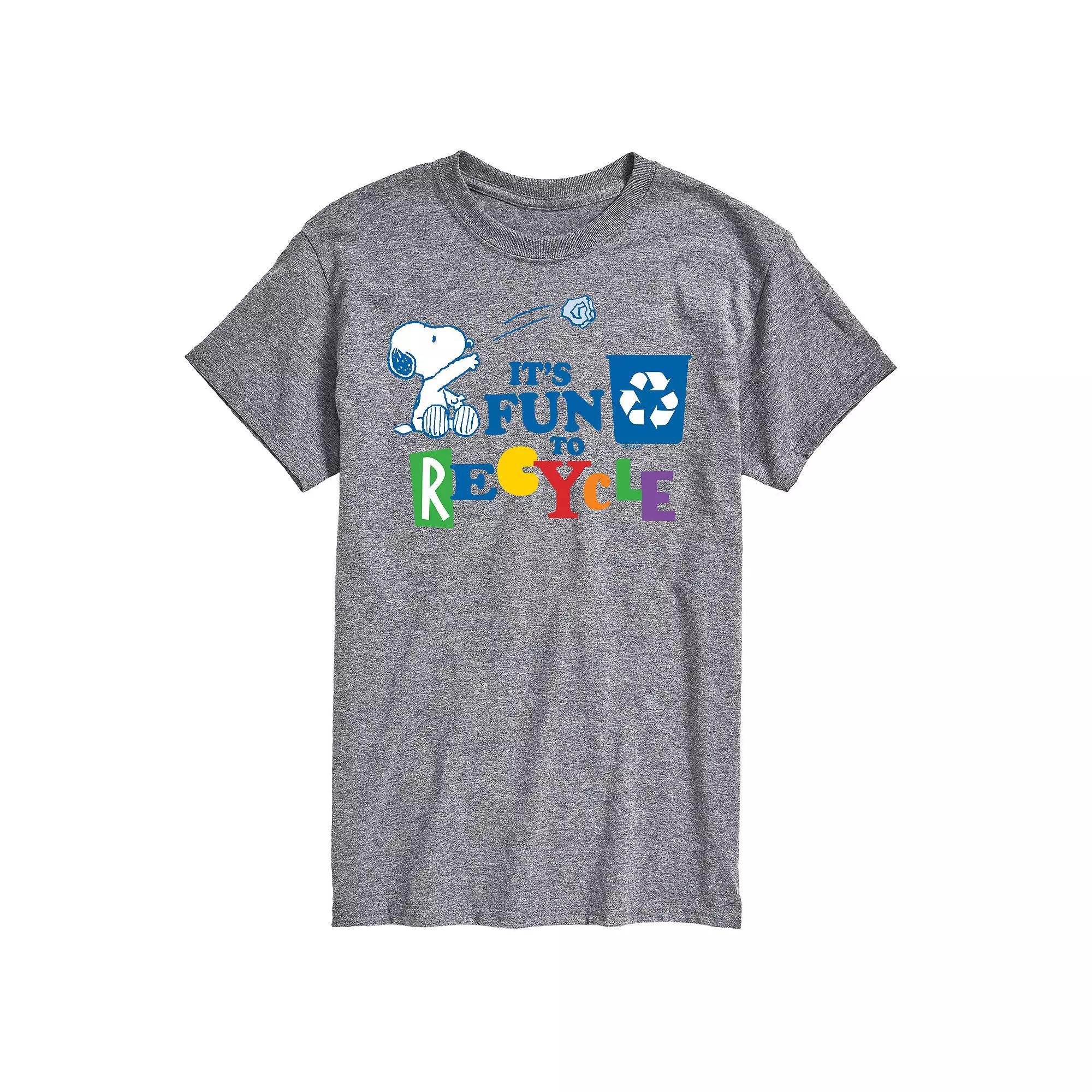Men's Peanuts Its Fun To Recycle Tee, Size: Large, Gray Product Image