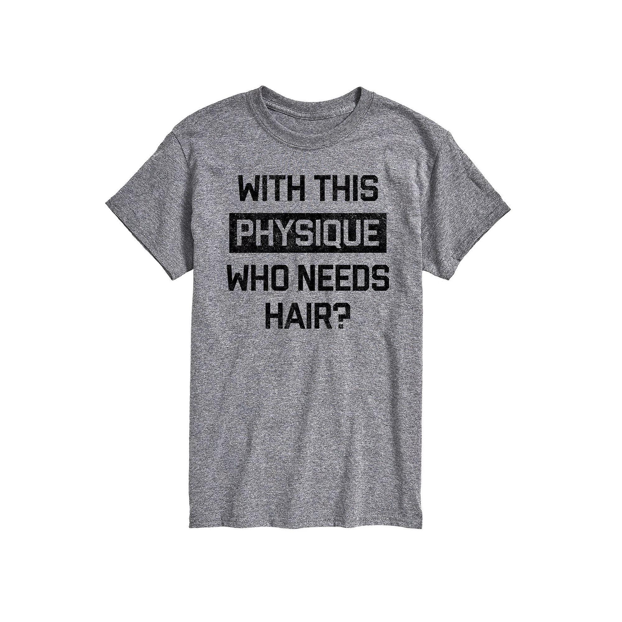Big & Tall Who Needs Hair Graphic Tee, Mens Grey Gray Product Image