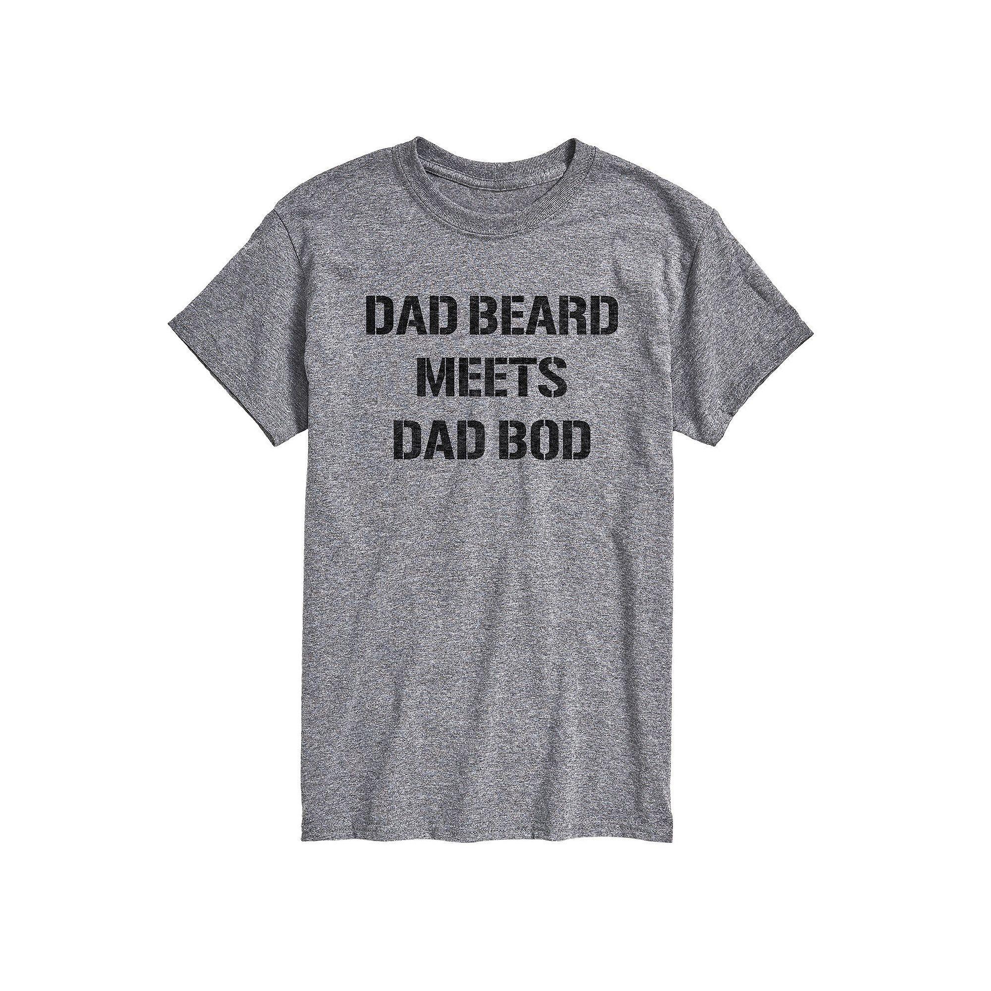 Mens Dad Beard Meets Dad Bod Graphic Tee Product Image