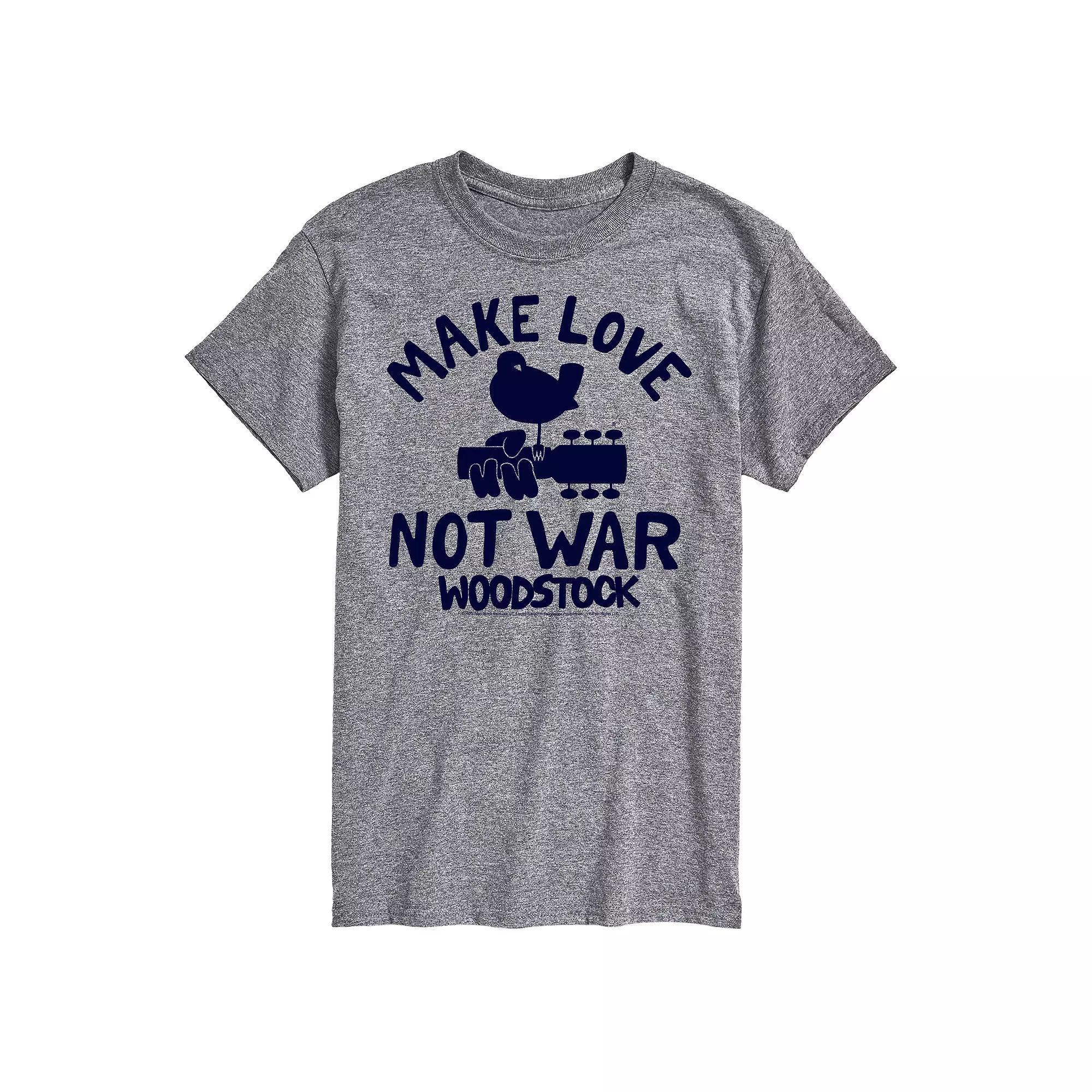 Big & Tall Woodstock Make Love Not War Graphic Tee, Mens Product Image