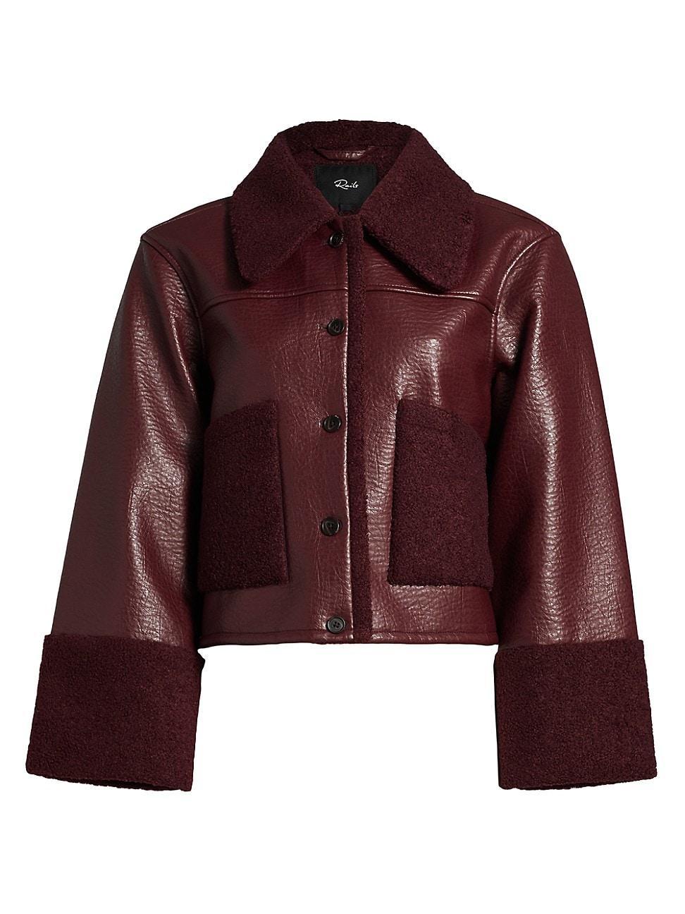 Womens Dria Sherpa-Trimmed Boxy Jacket Product Image