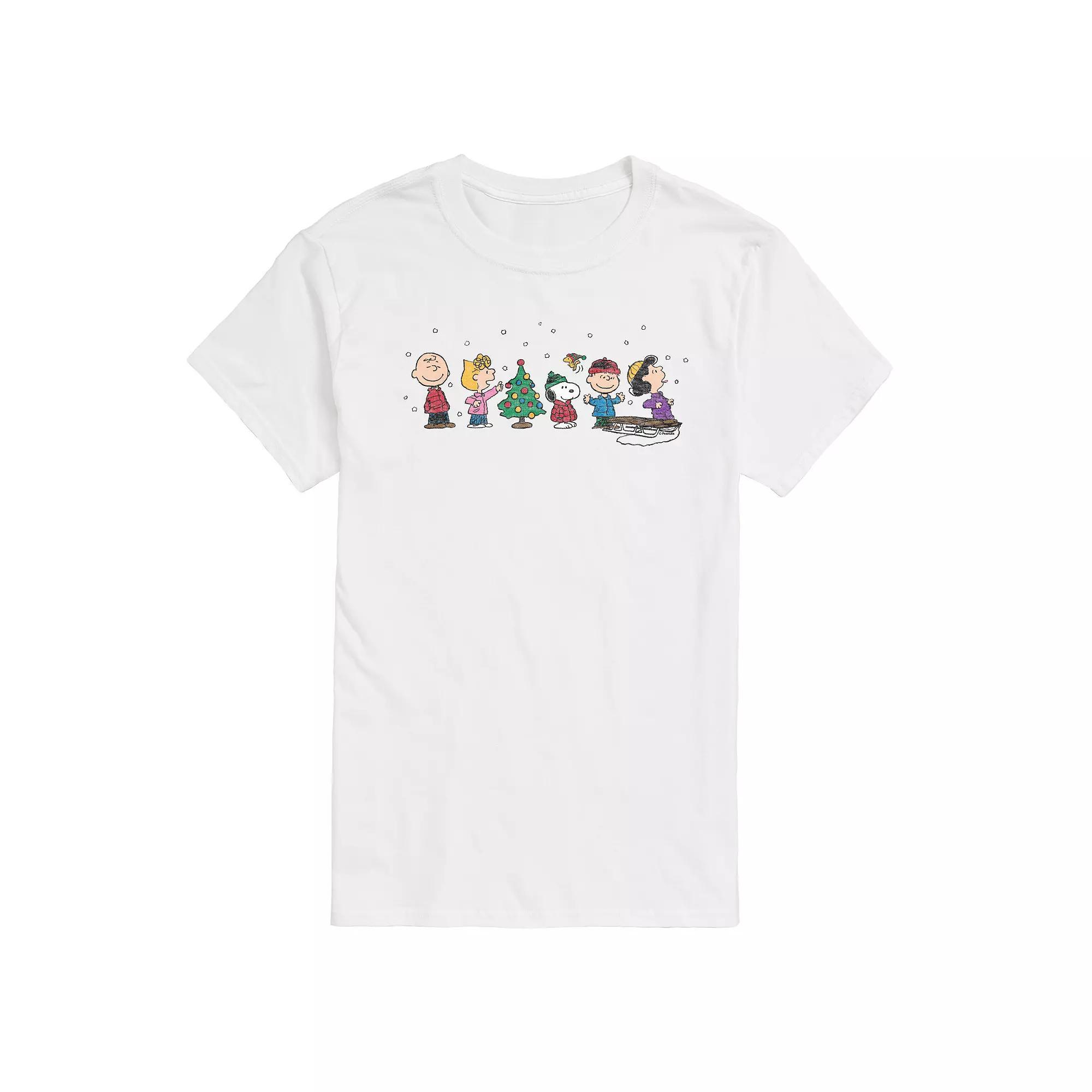 Big & Tall Peanuts Christmas Group Graphic Tee, Men's, Size: 3XB, White Product Image