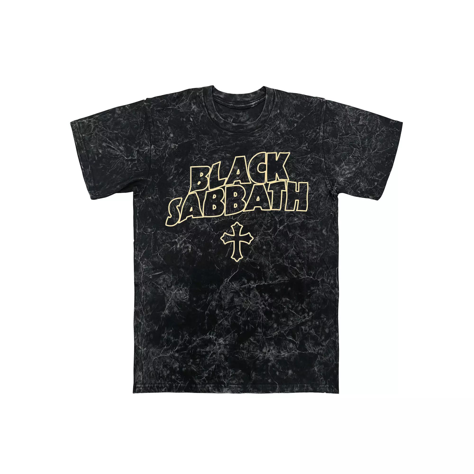 Men's Black Sabbath Cross Mineral Wash Graphic Tee, Size: Medium, Black Mineral Wash Product Image