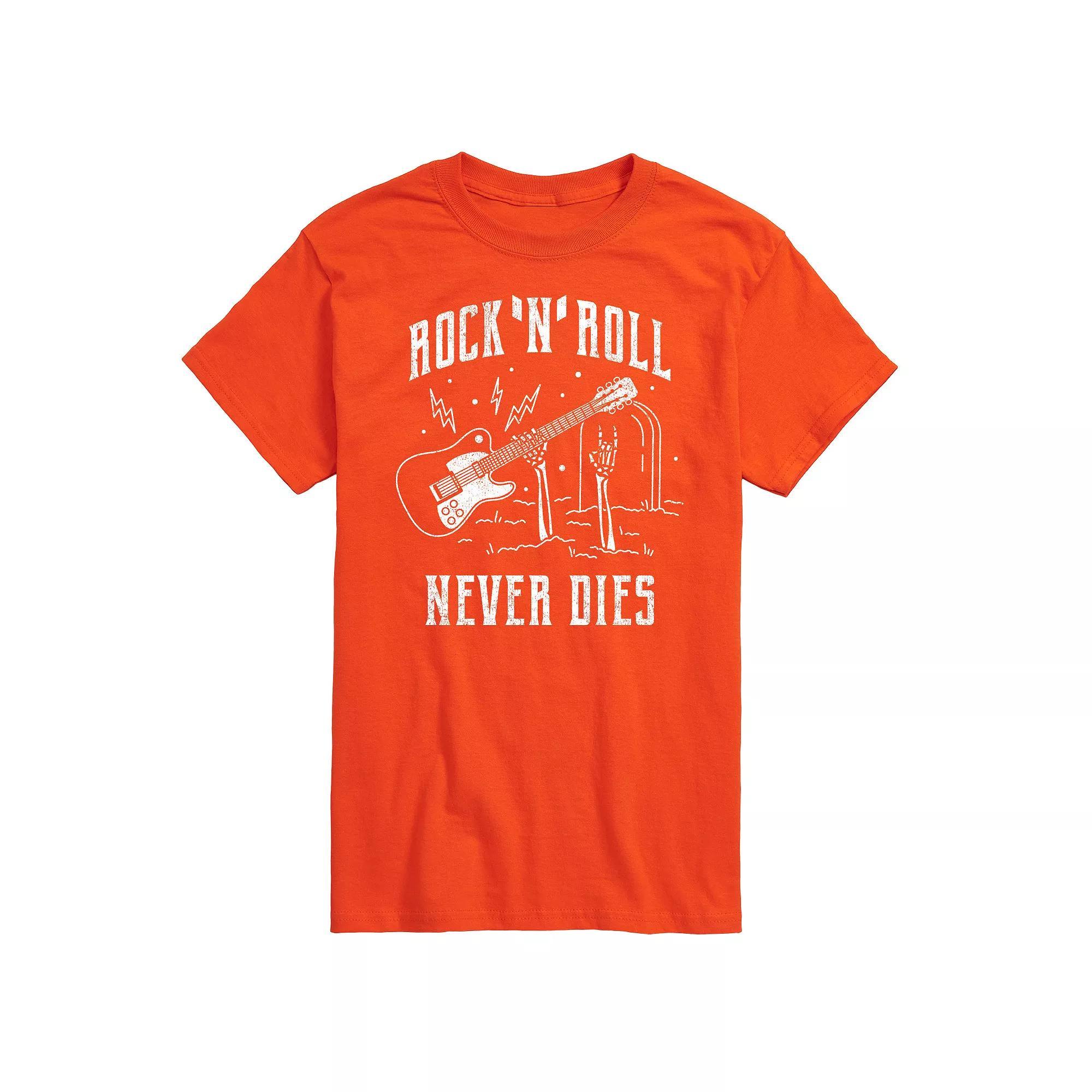 Mens Rock N Roll Never Dies Graphic Tee Product Image