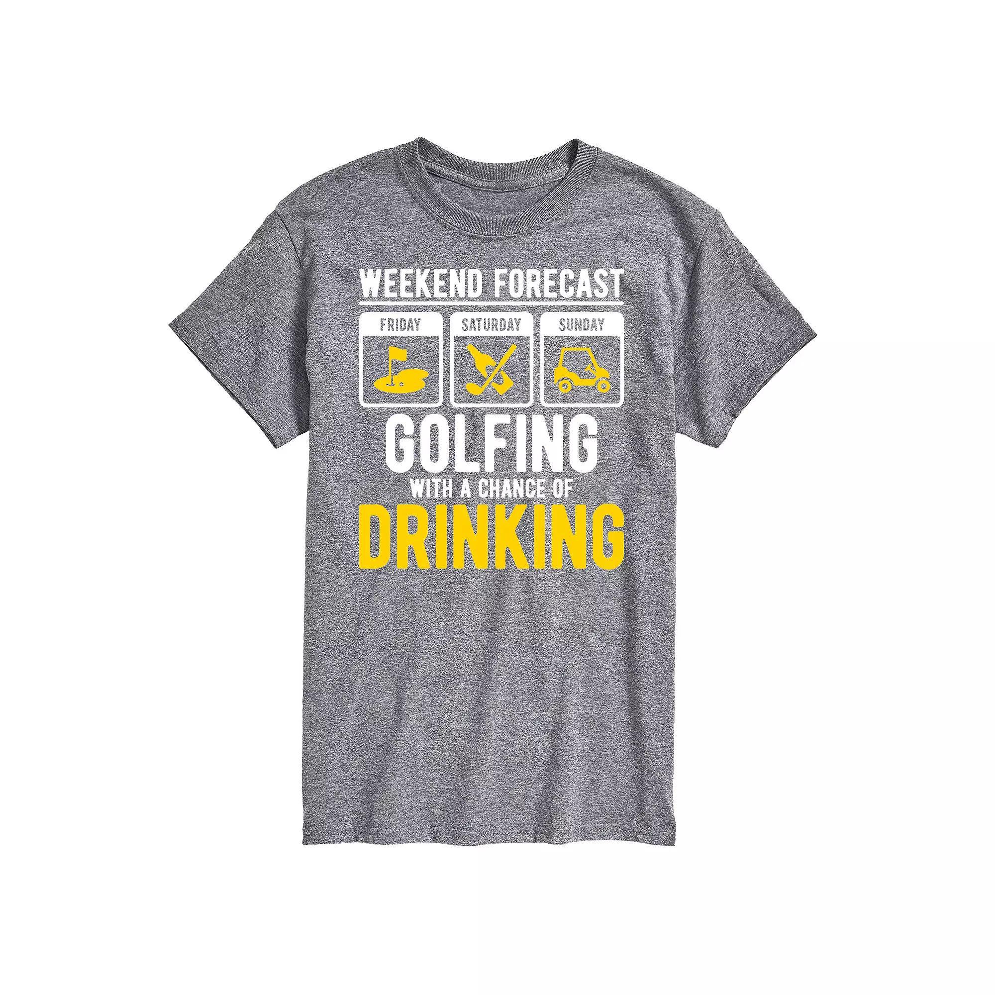 Mens Weekend Forecast Golfing Graphic Tee Product Image
