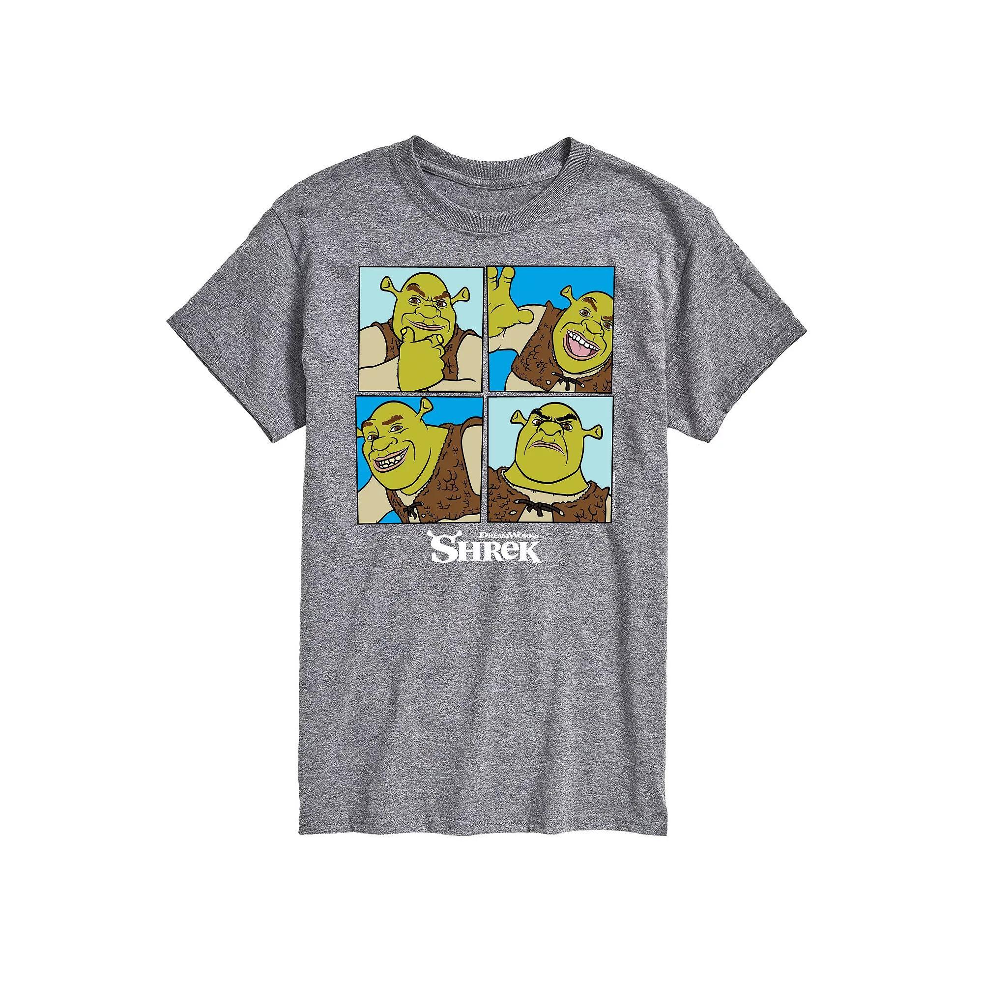 Big & Tall Shrek Grid Tee, Mens Athletic Grey Product Image