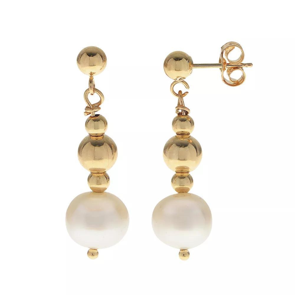 PearLustre by Imperial 14k Gold Filled Freshwater Cultured Pearl Beaded Drop Earrings, Womens, Gold Tone Product Image