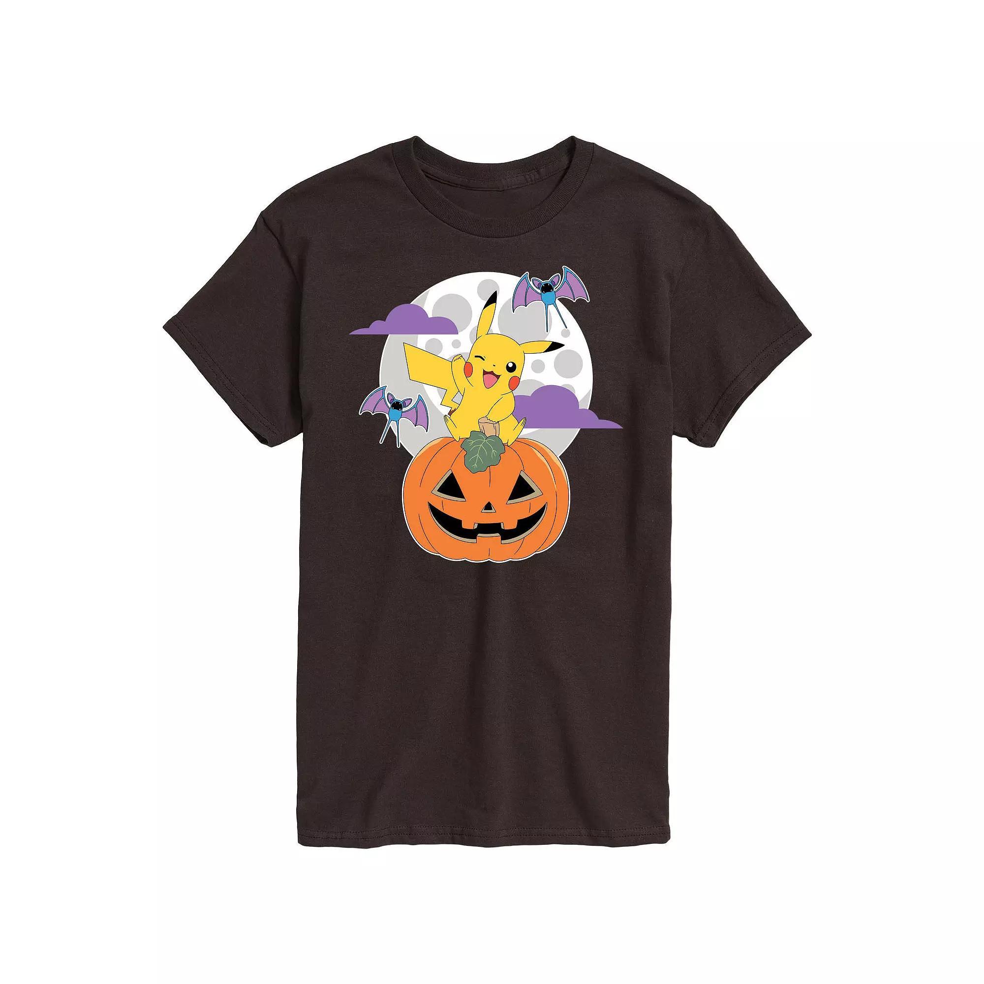 Mens Pokemon Pikachu Pumpkin With Moon Graphic Tee Product Image