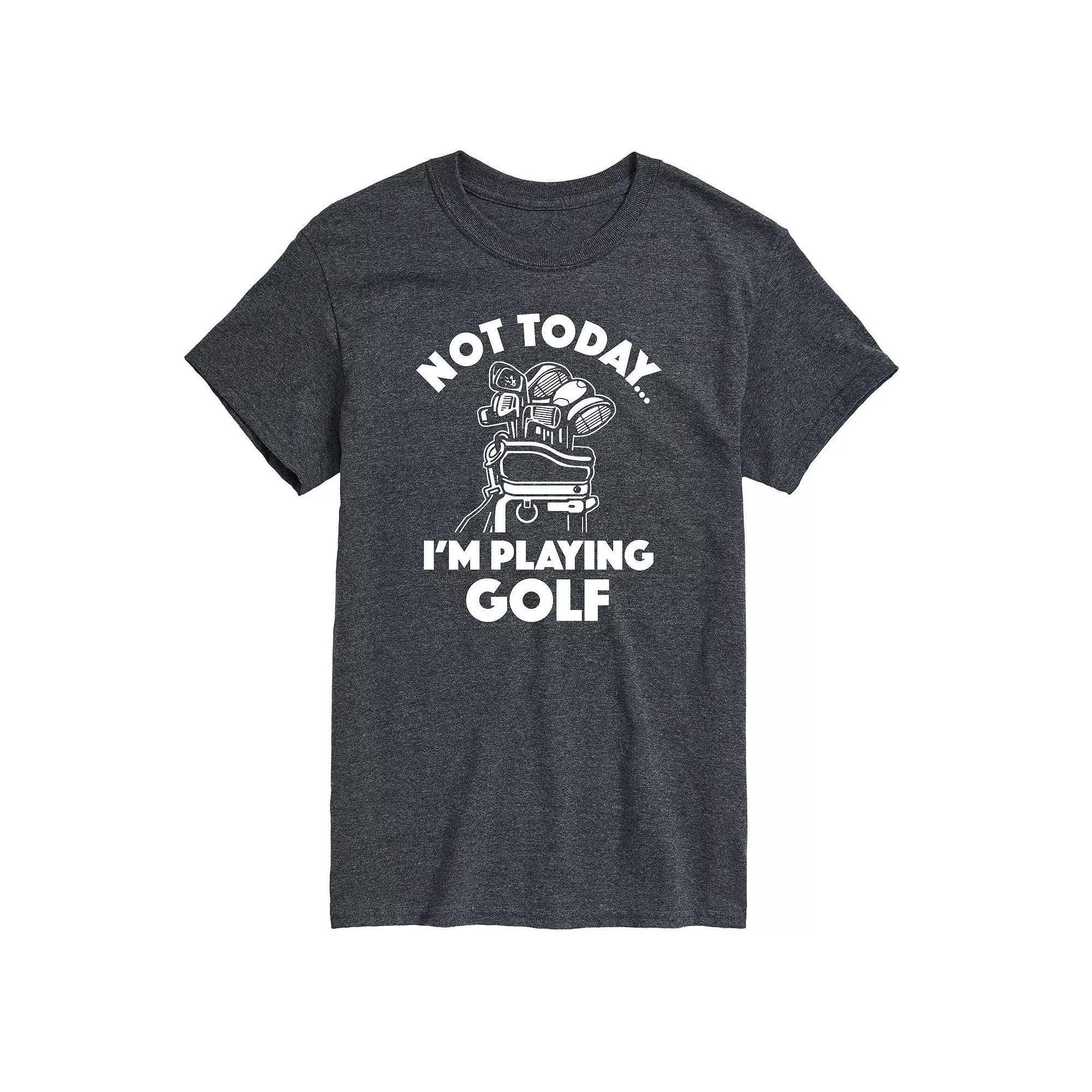 Men's Not Today Im Playing Golf Graphic Tee, Size: Large, Grey Gray Product Image