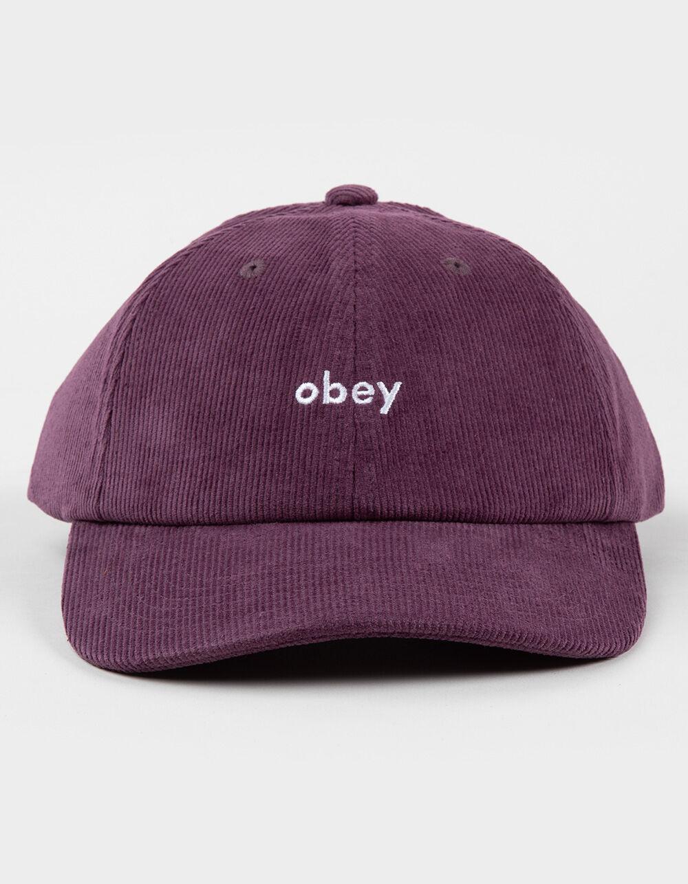 OBEY Lowercase 6 Panel Corduroy Strapback Hat - BROWN Product Image
