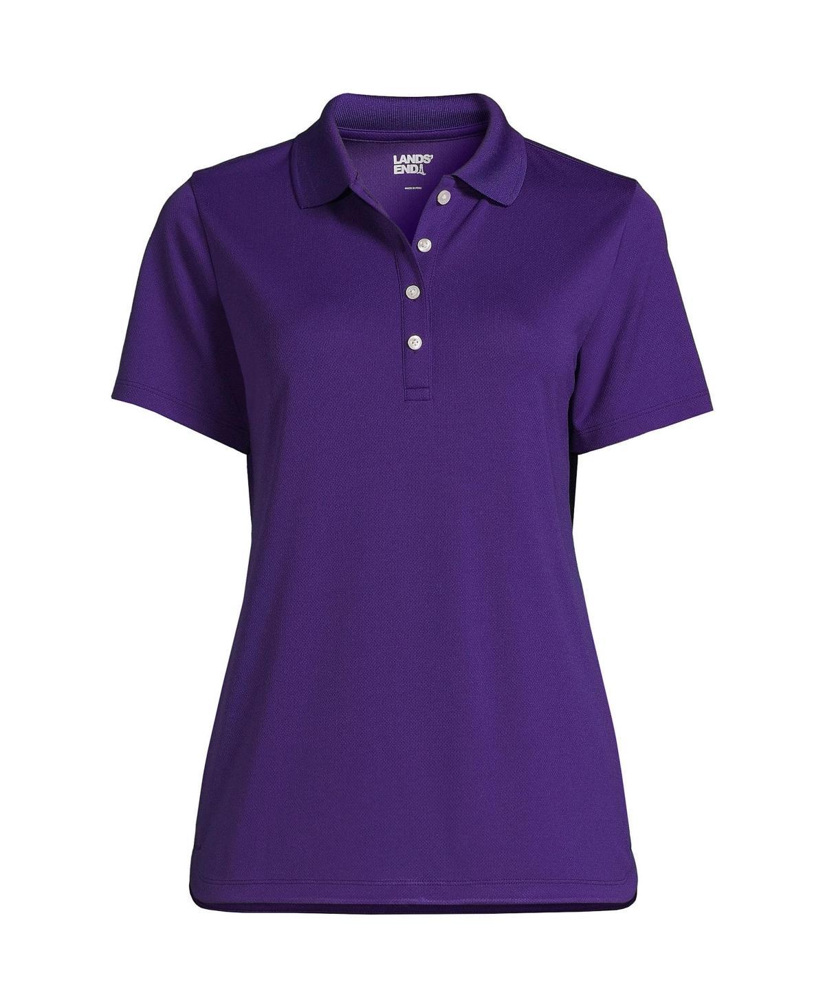 Women's Lands' End Short Sleeve Solid Active Polo Shirt, Size: XL, True Blue Product Image