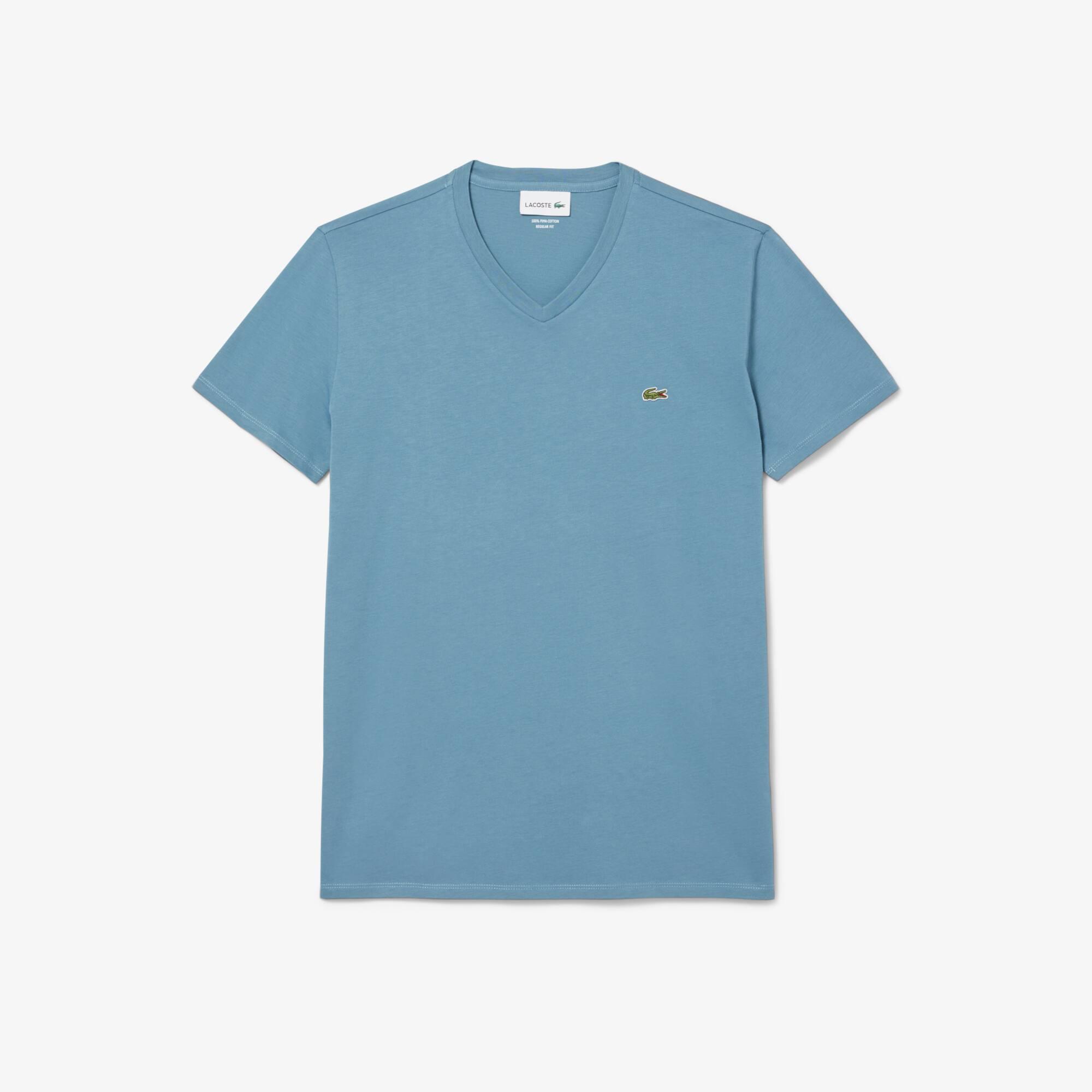 Lightweight Cotton Pima V Neck T-shirt Product Image