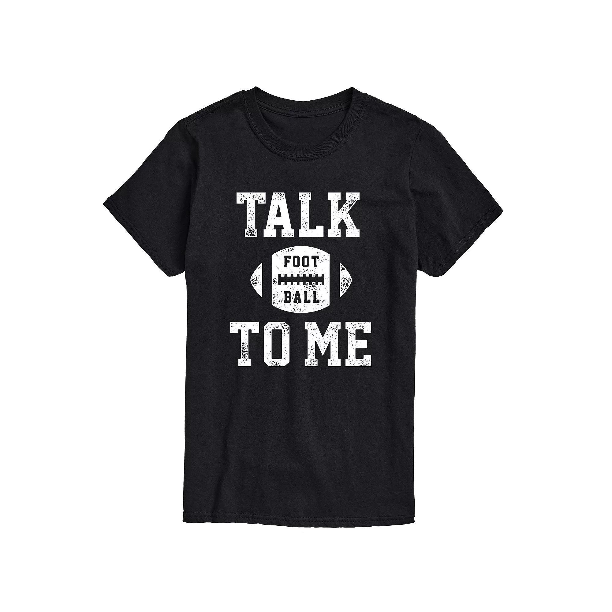 Big & Tall Talk Football To Me Tee, Men's, Size: XXL Tall, Black Product Image
