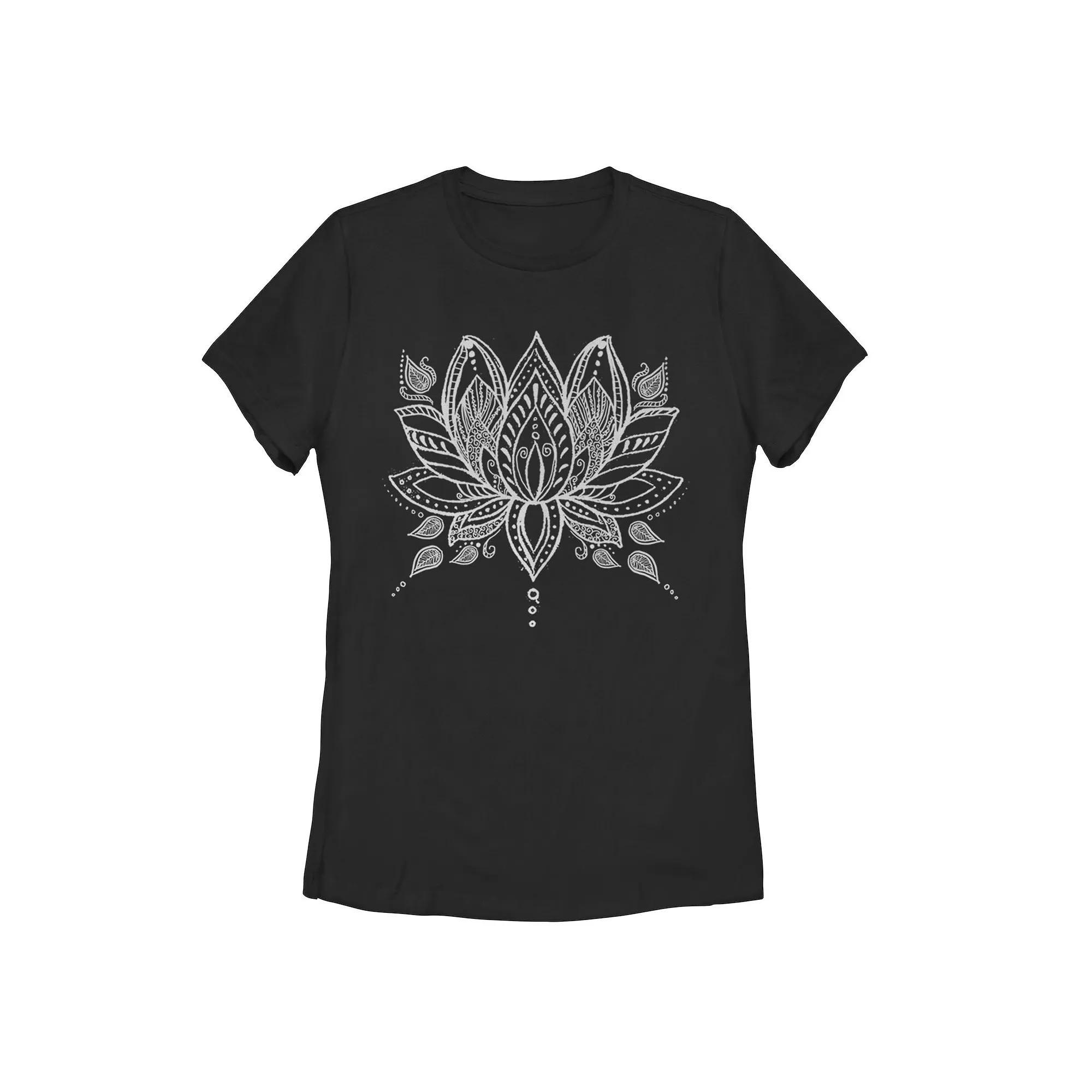 Juniors Henna Lotus Flower Graphic Tee, Girls Product Image