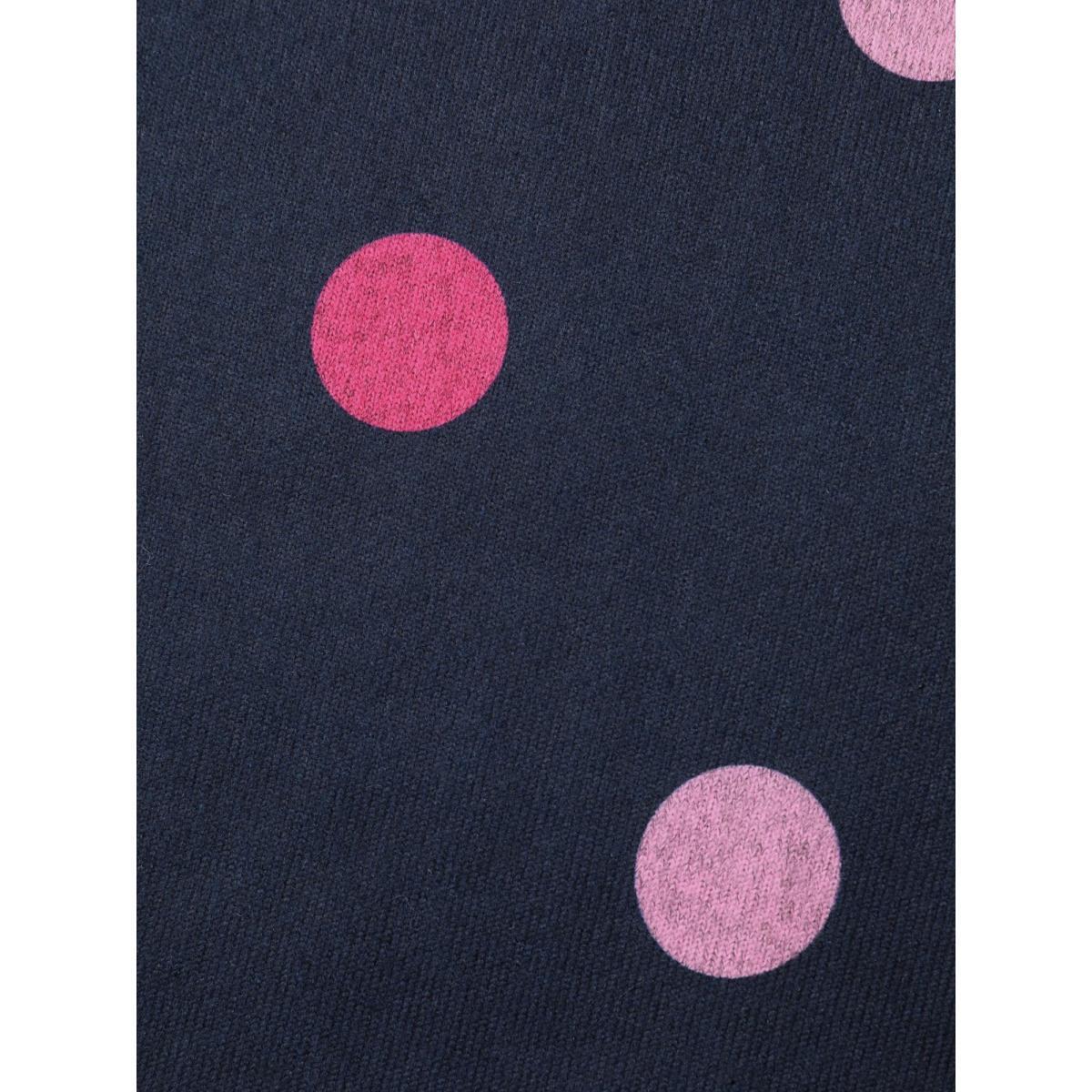 Plus Size Polka Dots Round Neck Fitted Sweatshirt Women Midnight Casual Contrast Round Neck Everyday Sweatshirts BloomChic 18-20/2X Product Image