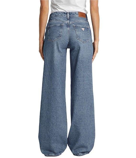 Guess Mid Rise Wide Leg Denim Jeans Product Image