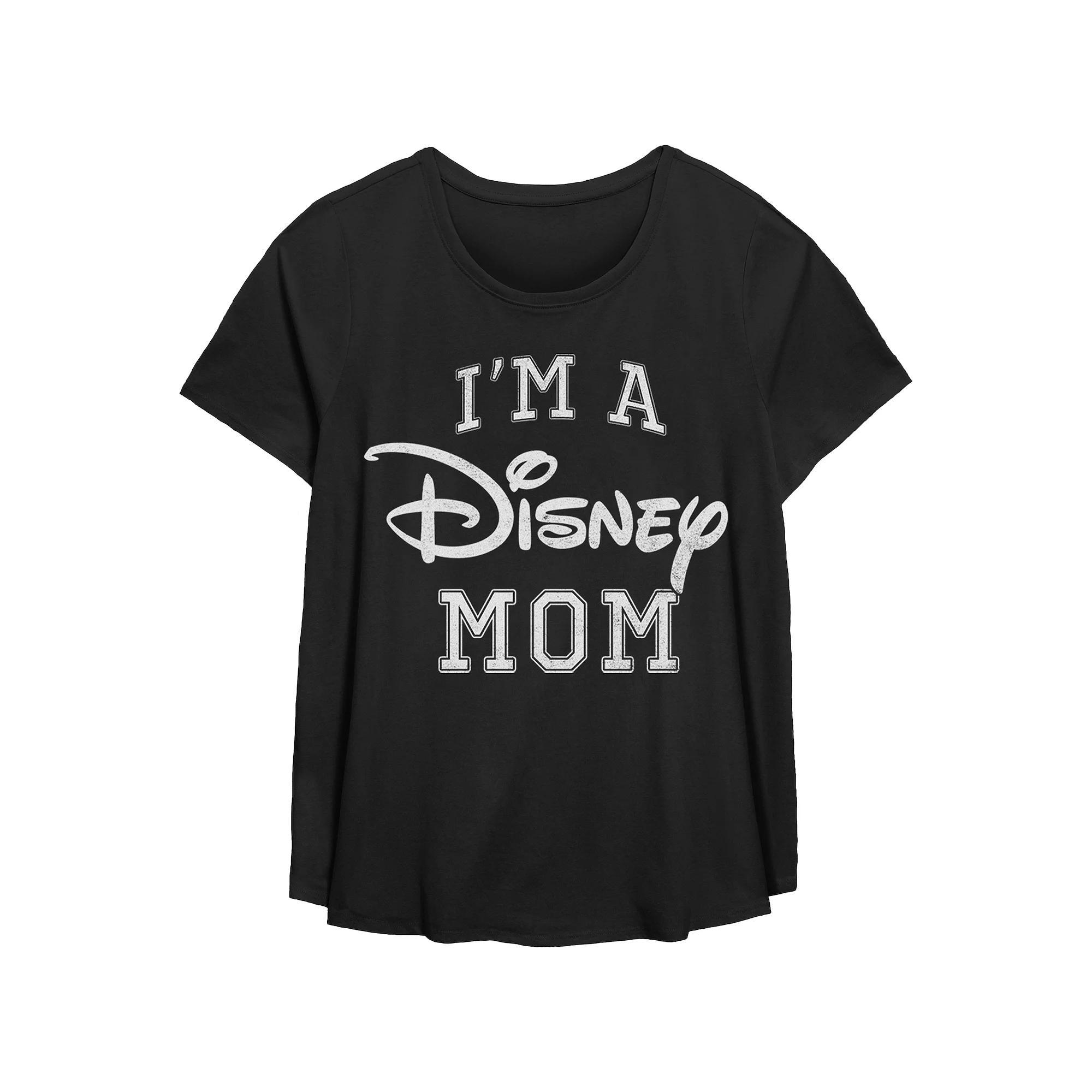 Disney's I'm A Disney Mom Varsity Style Women's Plus Graphic Tee, Size: 3XL, Grey Gray Product Image