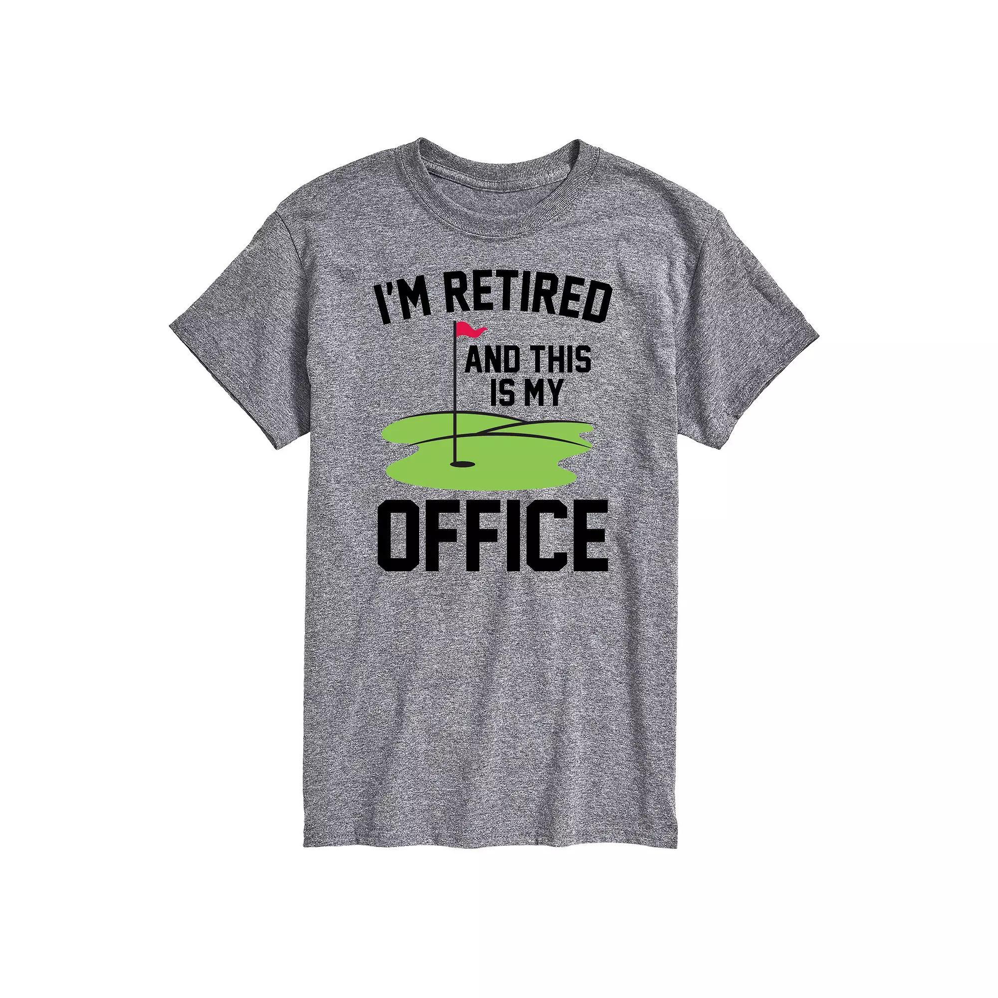 Big & Tall Golf "I'm Retired" Golf Green Office Graphic Tee, Men's, Size: 3XB, Gray Product Image