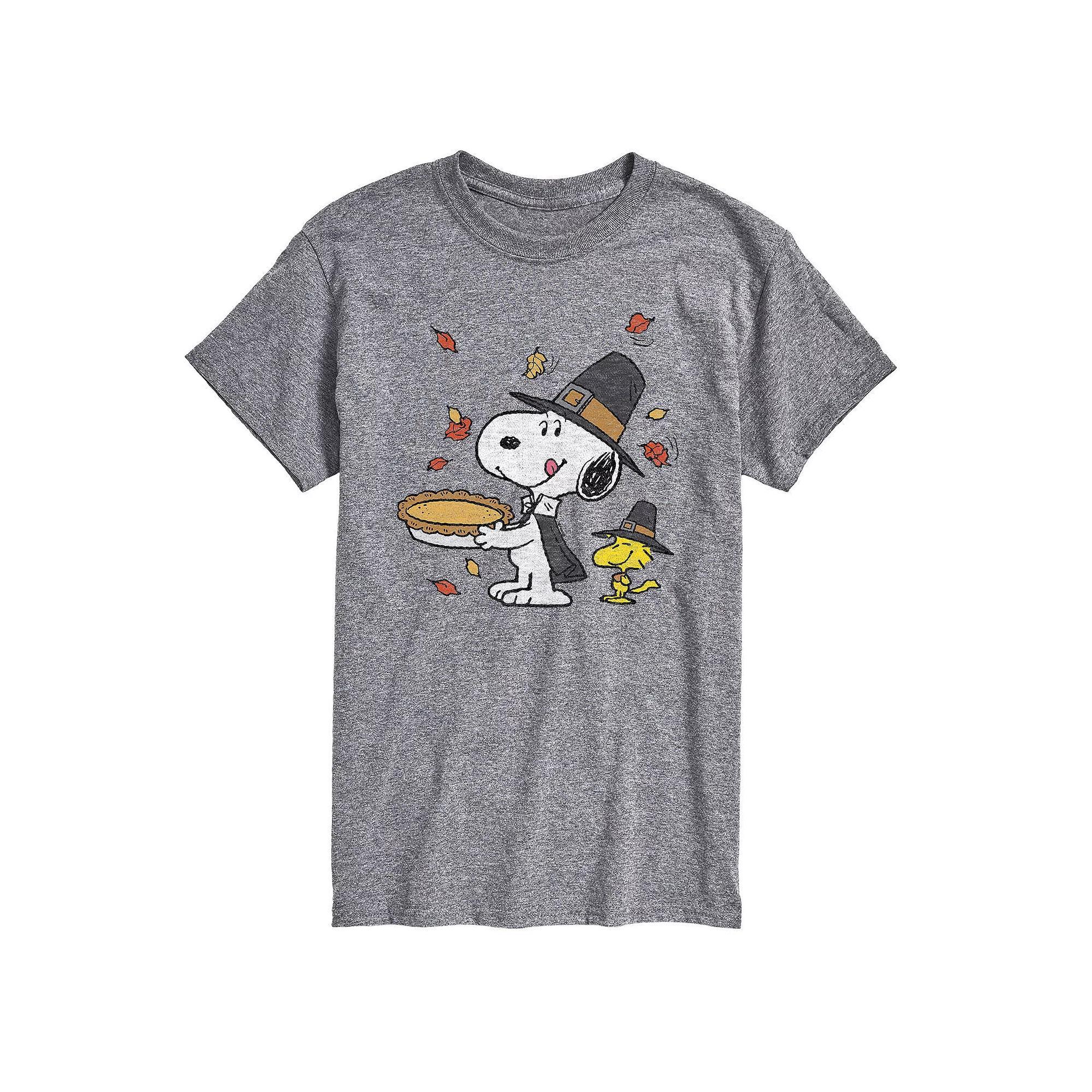 Men's Peanuts Thanksgiving Scene Tee, Size: Large, White Product Image