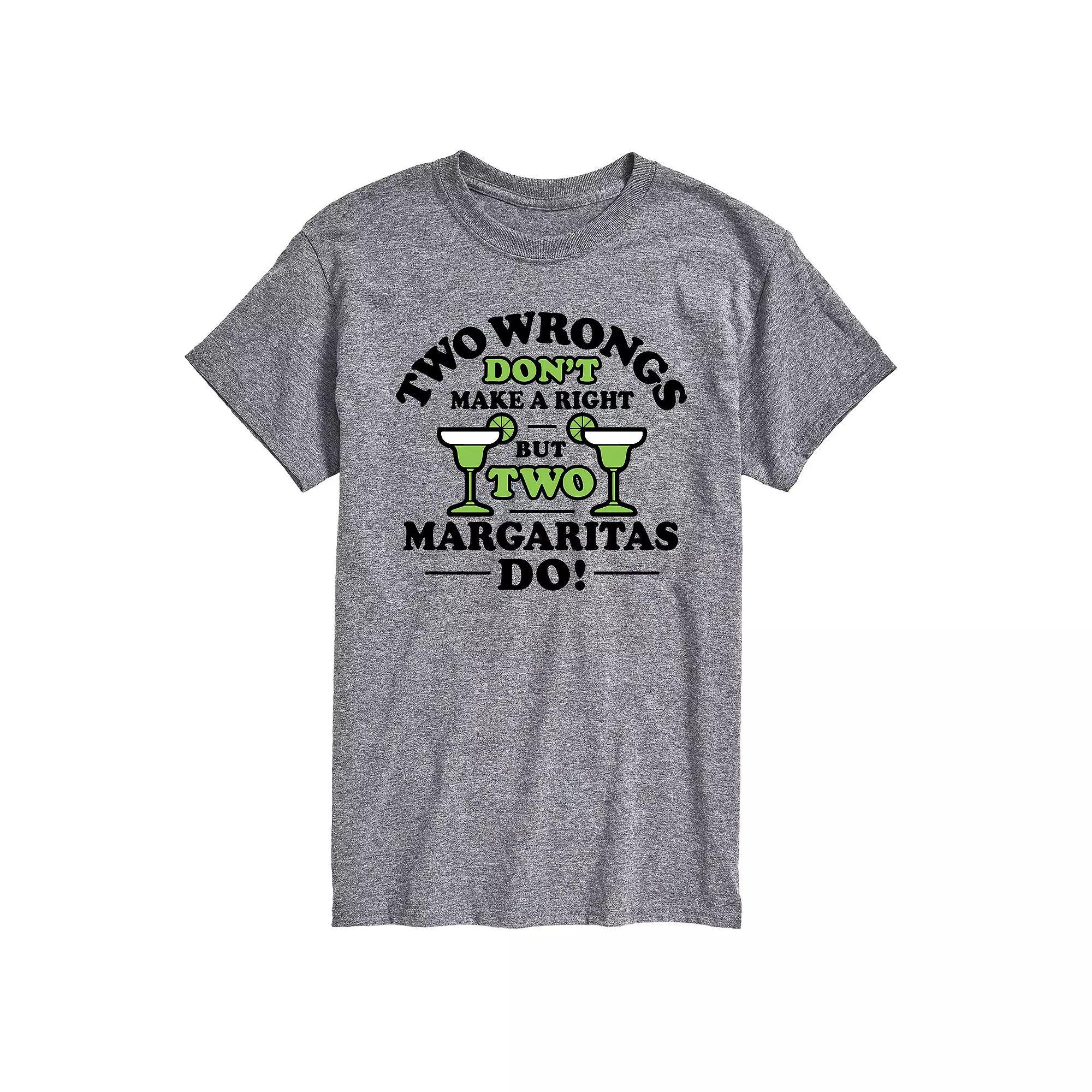 Mens Two Wrongs Right Margaritas Graphic Tee Product Image