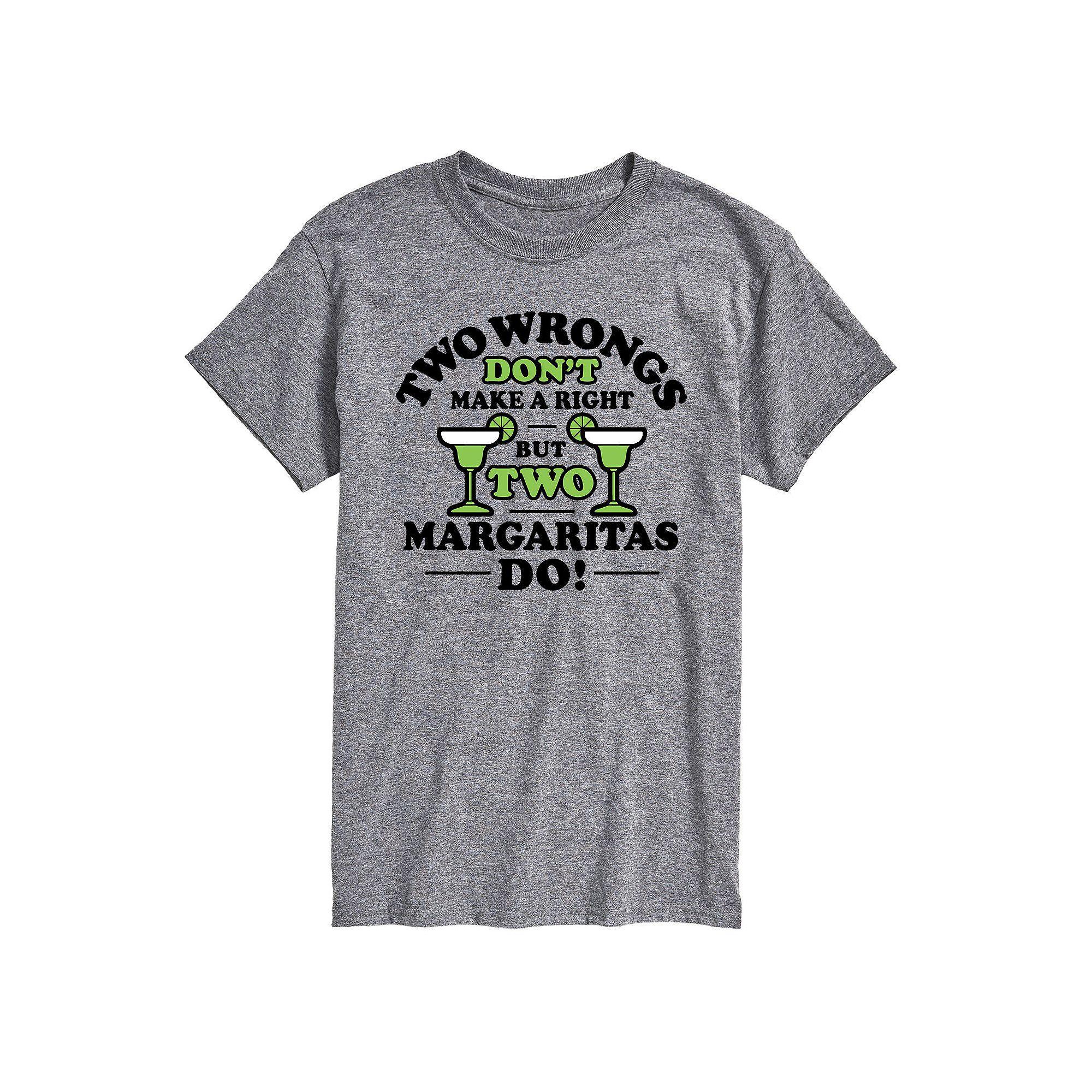 Mens Two Wrongs Right Margaritas Graphic Tee Product Image