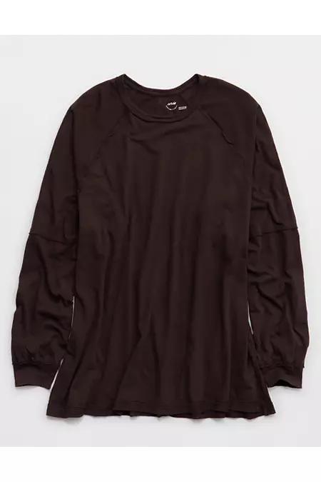 Aerie Cozy Long Sleeve Oversized Boyfriend T-Shirt Women's Product Image