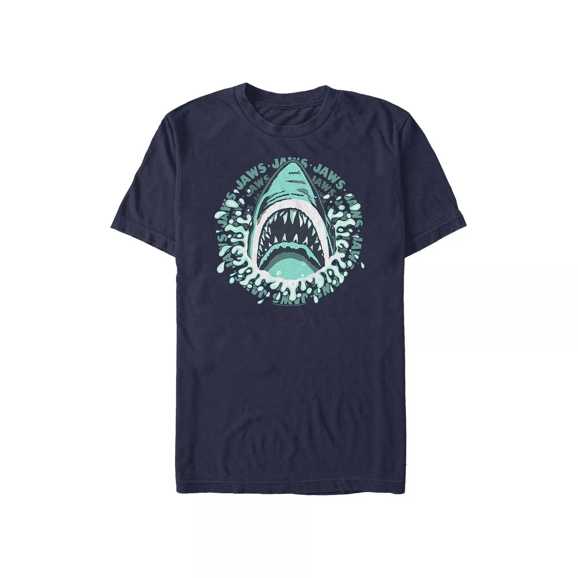 Men's Jaws Shark Splash Graphic Tee, Size: Small, Blue Product Image