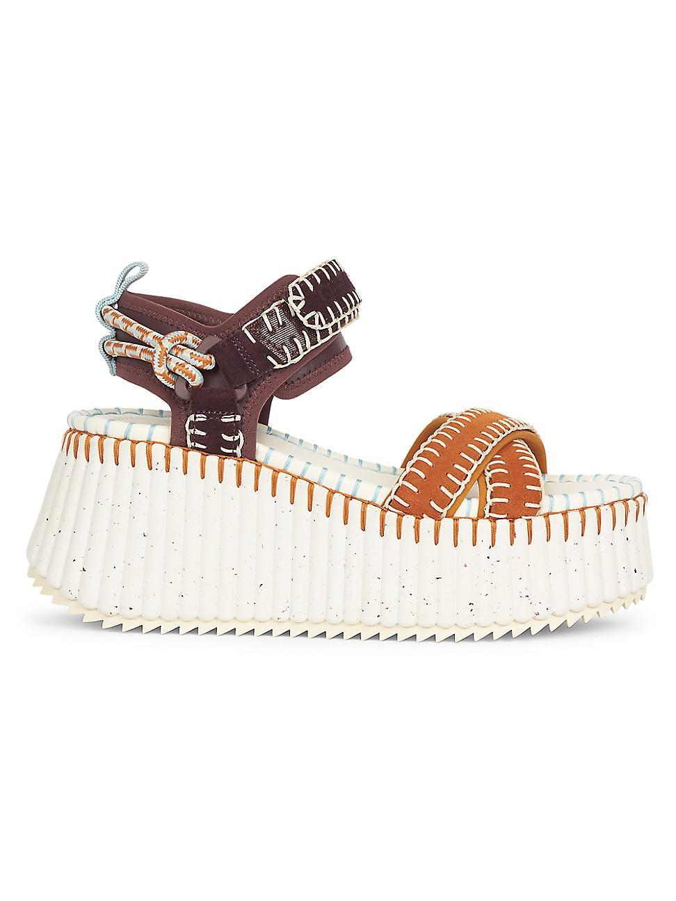 Nama Stitch Ankle-Strap Flatform Sandals Product Image
