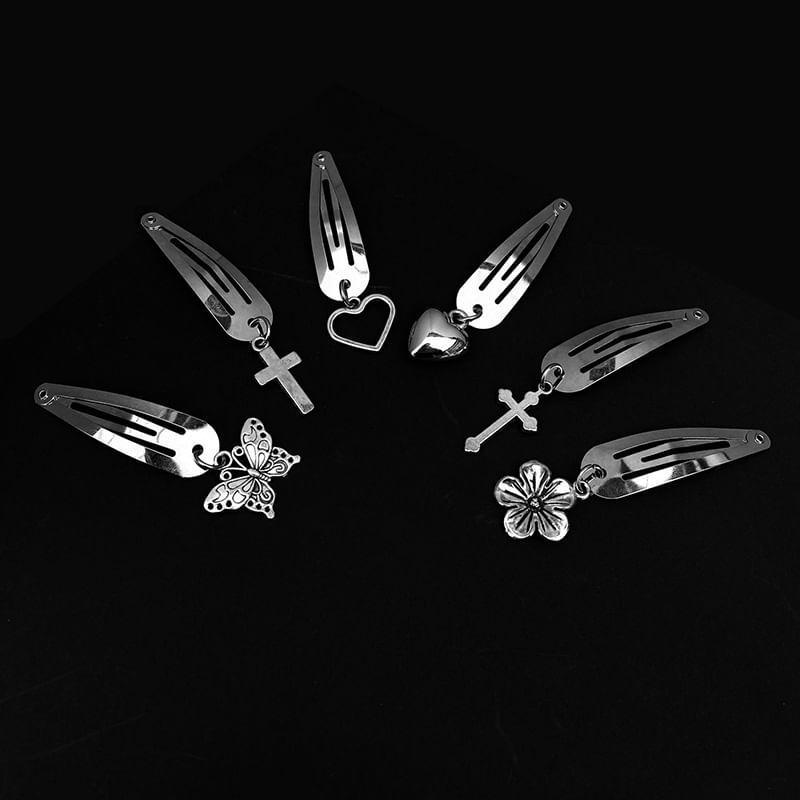 Set of 2: Pendant Alloy Hair Clip (Various Designs) Product Image
