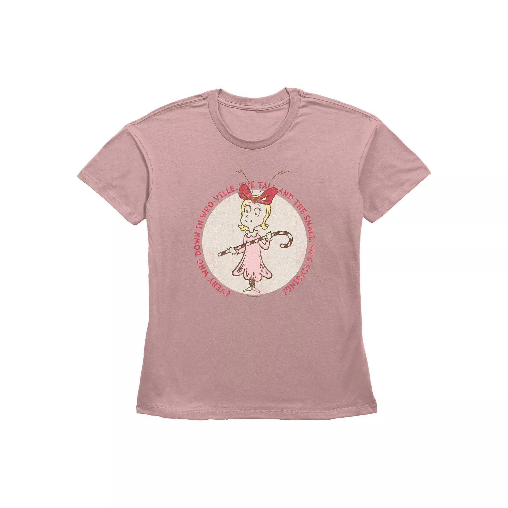 Women's Dr. Seuss Cindy Lou Who Stamp Graphic Tee, Size: XS, Desert Pink Product Image