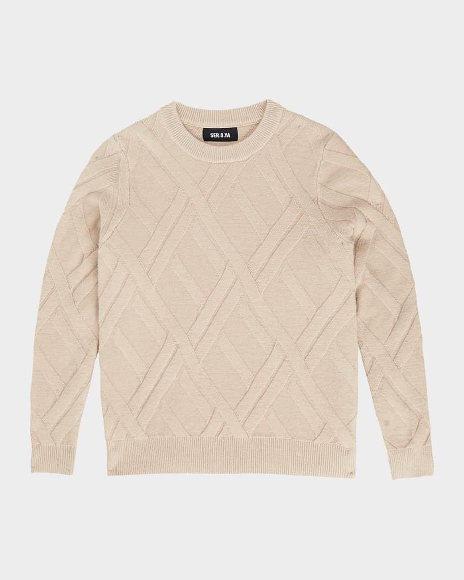 Mens Joseph Grid Cable Wool Sweater Product Image