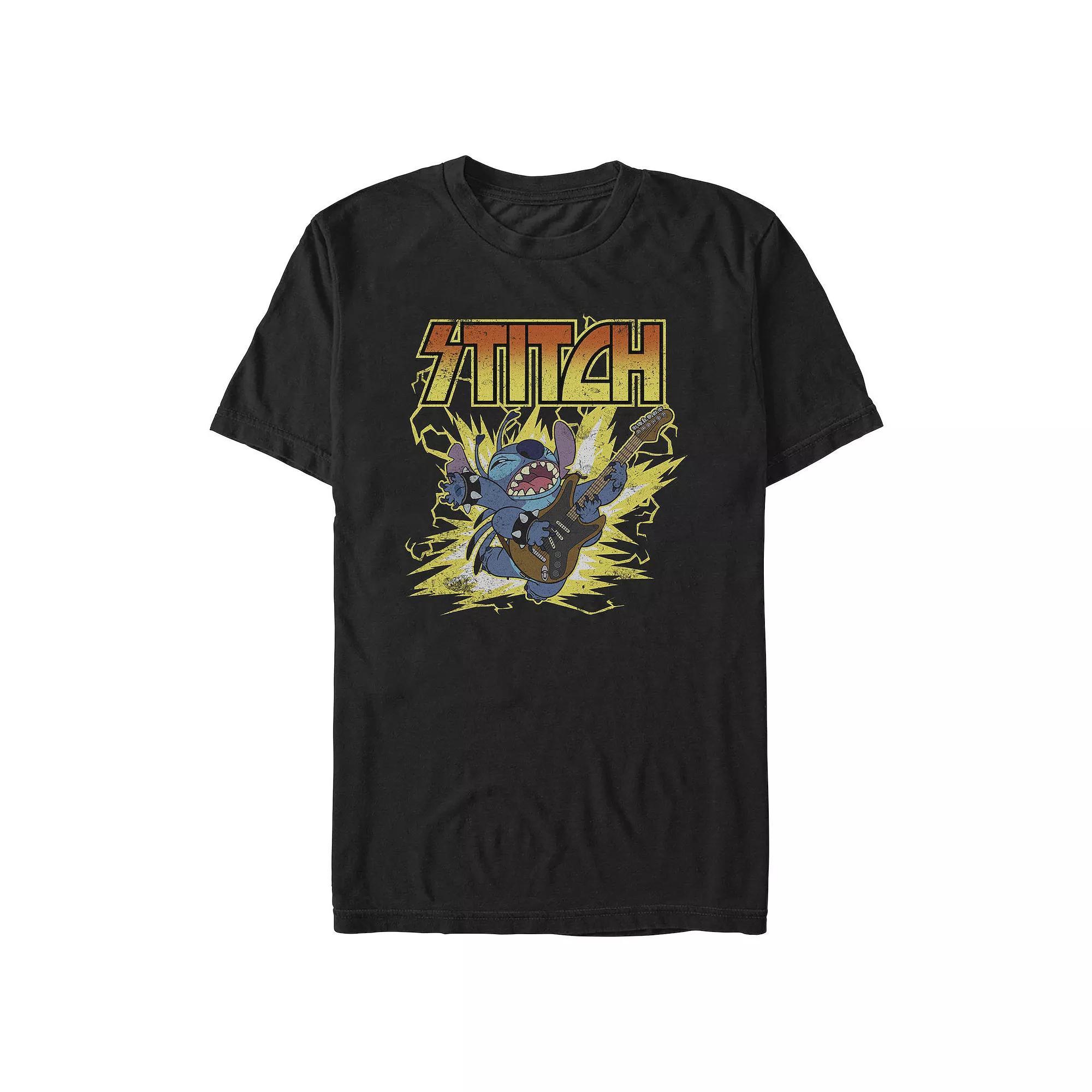 Disney's Lilo & Stitch Electric Stitch Men's Graphic Tee, Size: XXL, Black Product Image