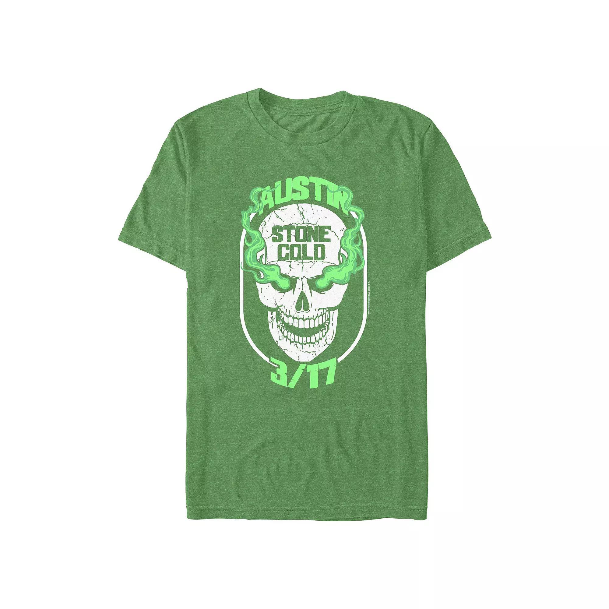 Big & Tall WWE Austin Stone Cold Green Skull Graphic Tee, Men's, Size: XL Tall, Kelly Grey Product Image