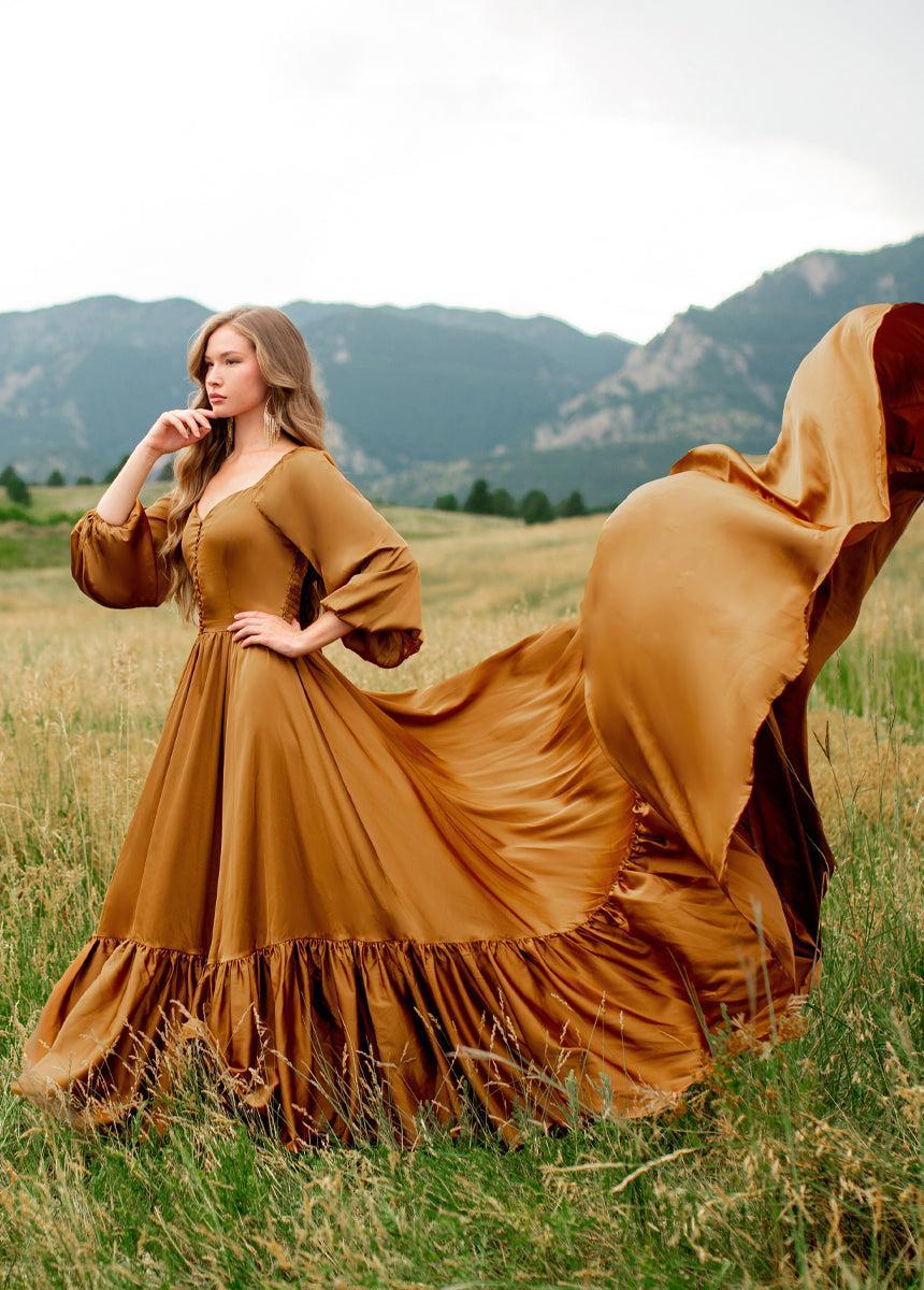 Lorna Impact Dress in Dark Honey Female Product Image