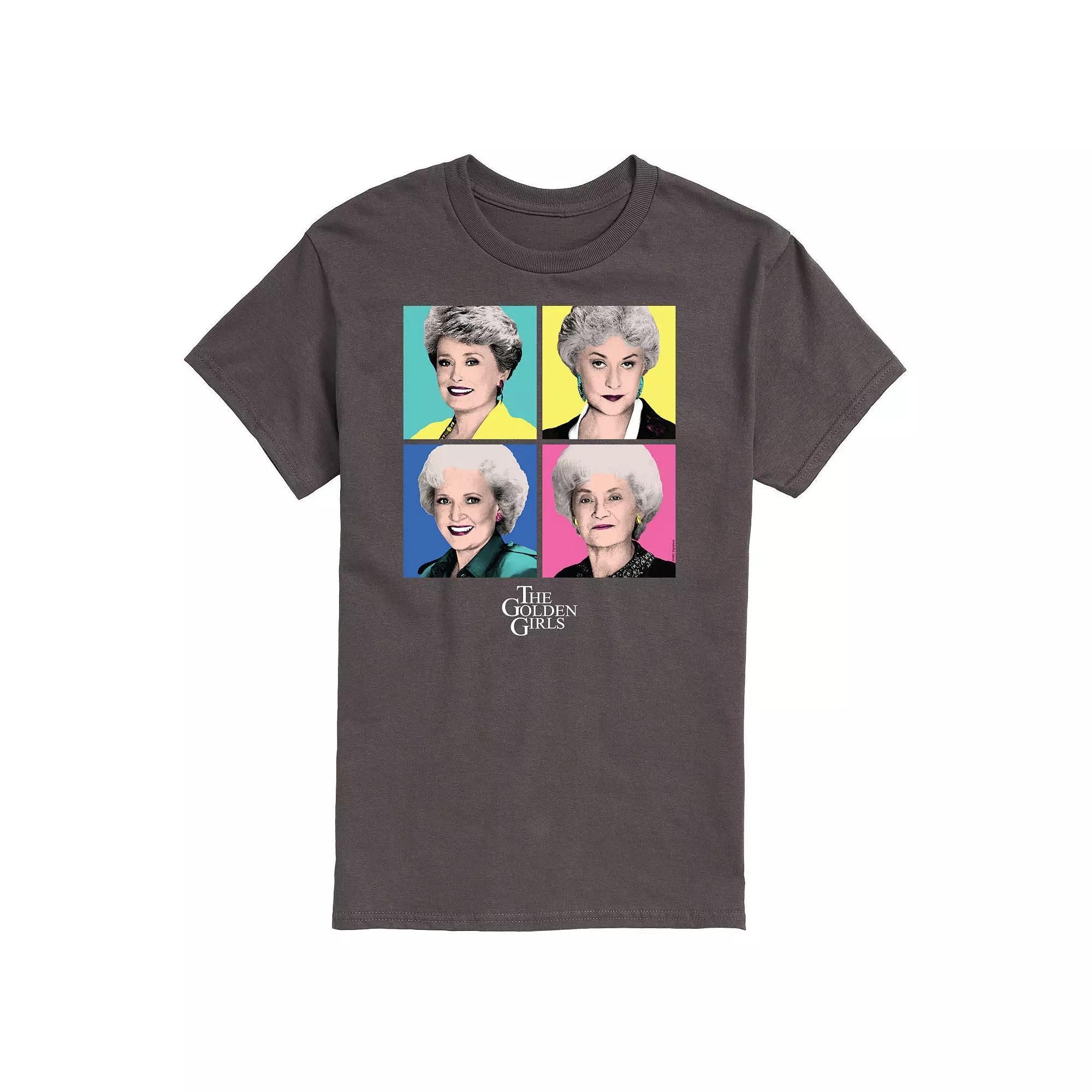 Mens Golden Girls Pop Art Tee Grey Product Image
