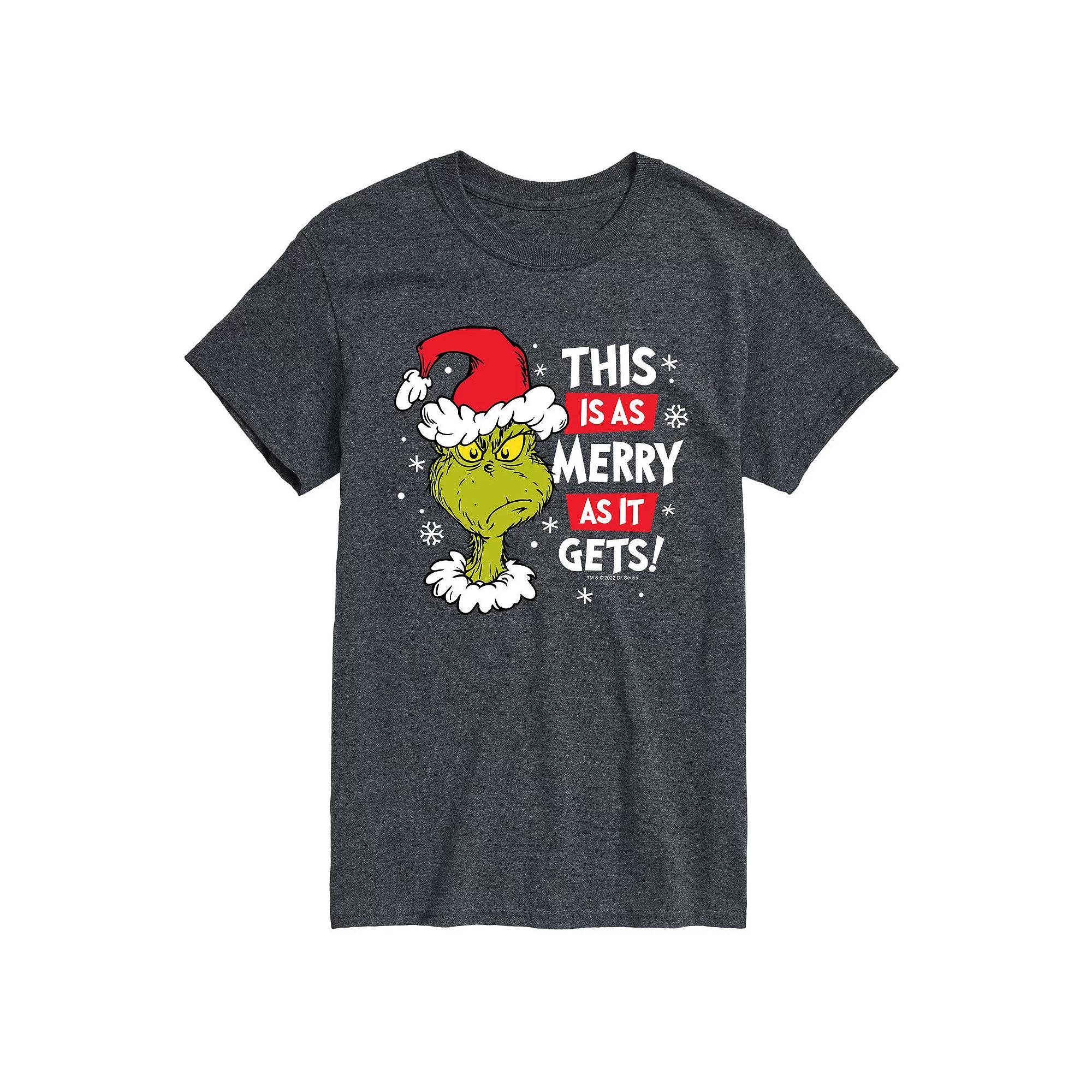 Men's Dr. Seuss Grinch This Is As Merry As It Gets Tee, Size: XL, Green Product Image