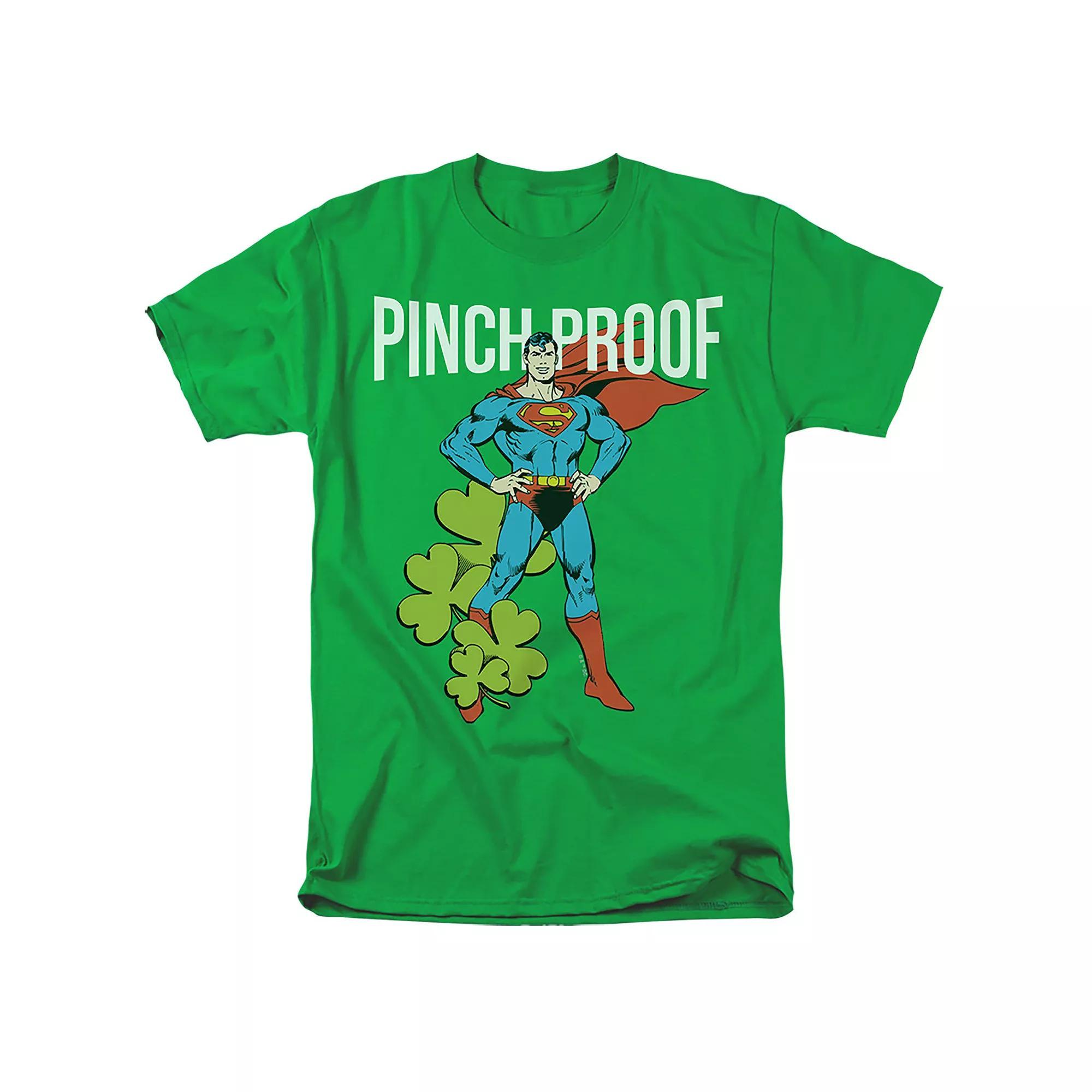 Men's Superman Pinch Proof Graphic Tee, Size: XXL, Bright Green Product Image