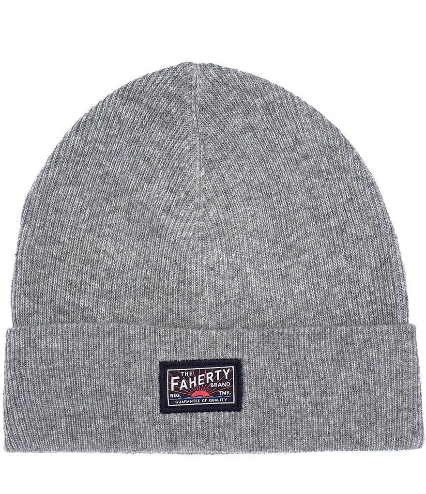 Faherty Core Logo Cuffed Patch Beanie Product Image
