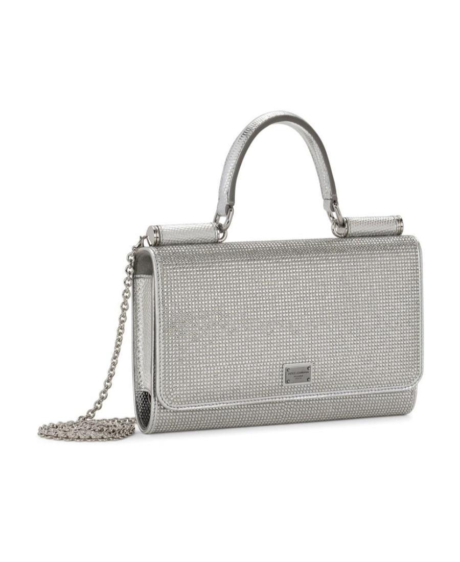 DOLCE & GABBANA Kim Dolcegabbana Crystal-embellished Logo Mini Bag In Crystal_pearl Product Image