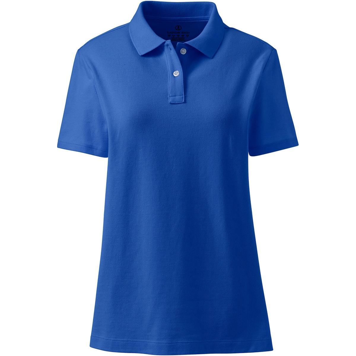 Women's Lands' End School Uniform Feminine Fit Short Sleeve Mesh Polo Shirt, Size: Small, Classic Blue Product Image