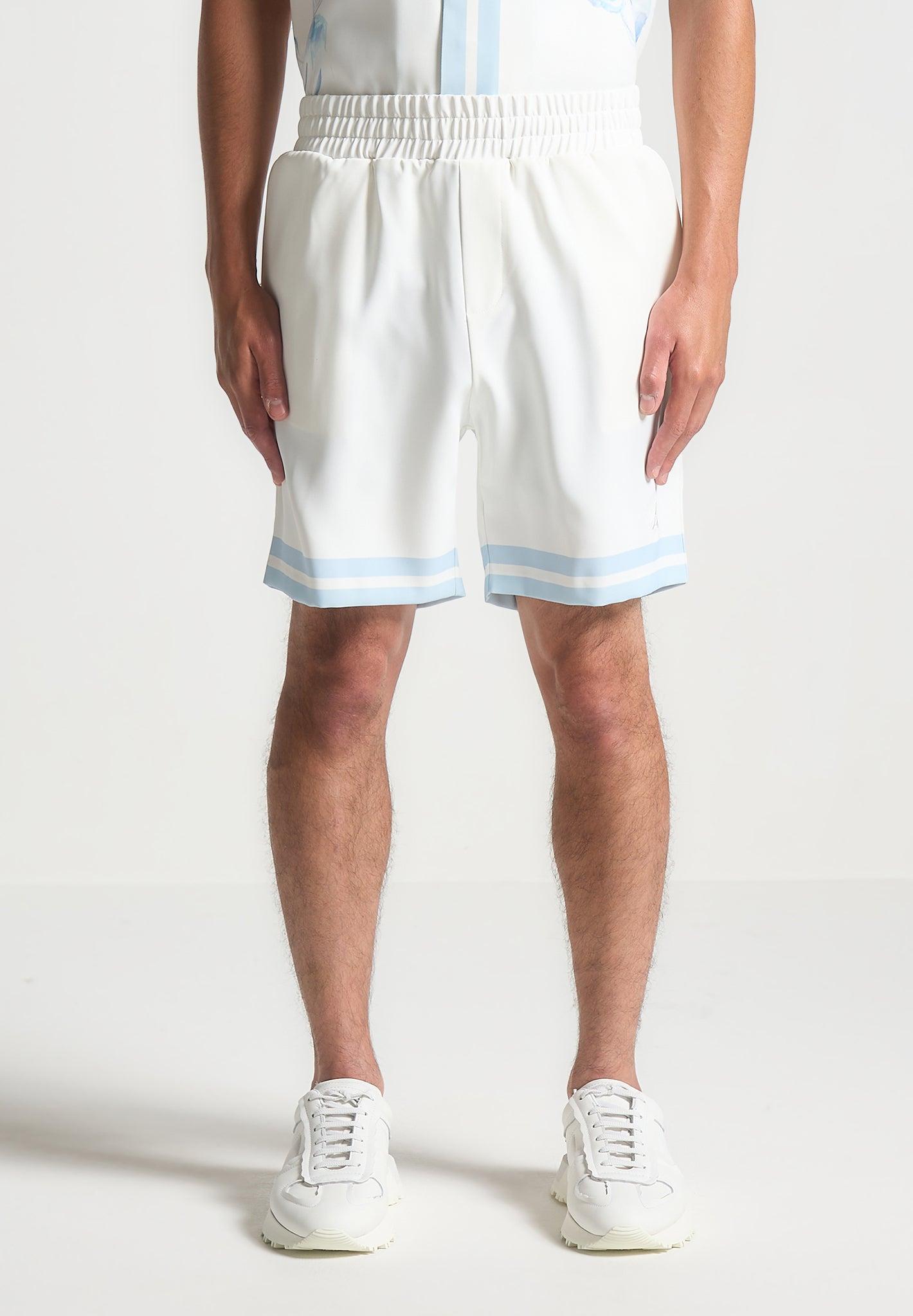 Floral Border Shorts - Blue Male Product Image
