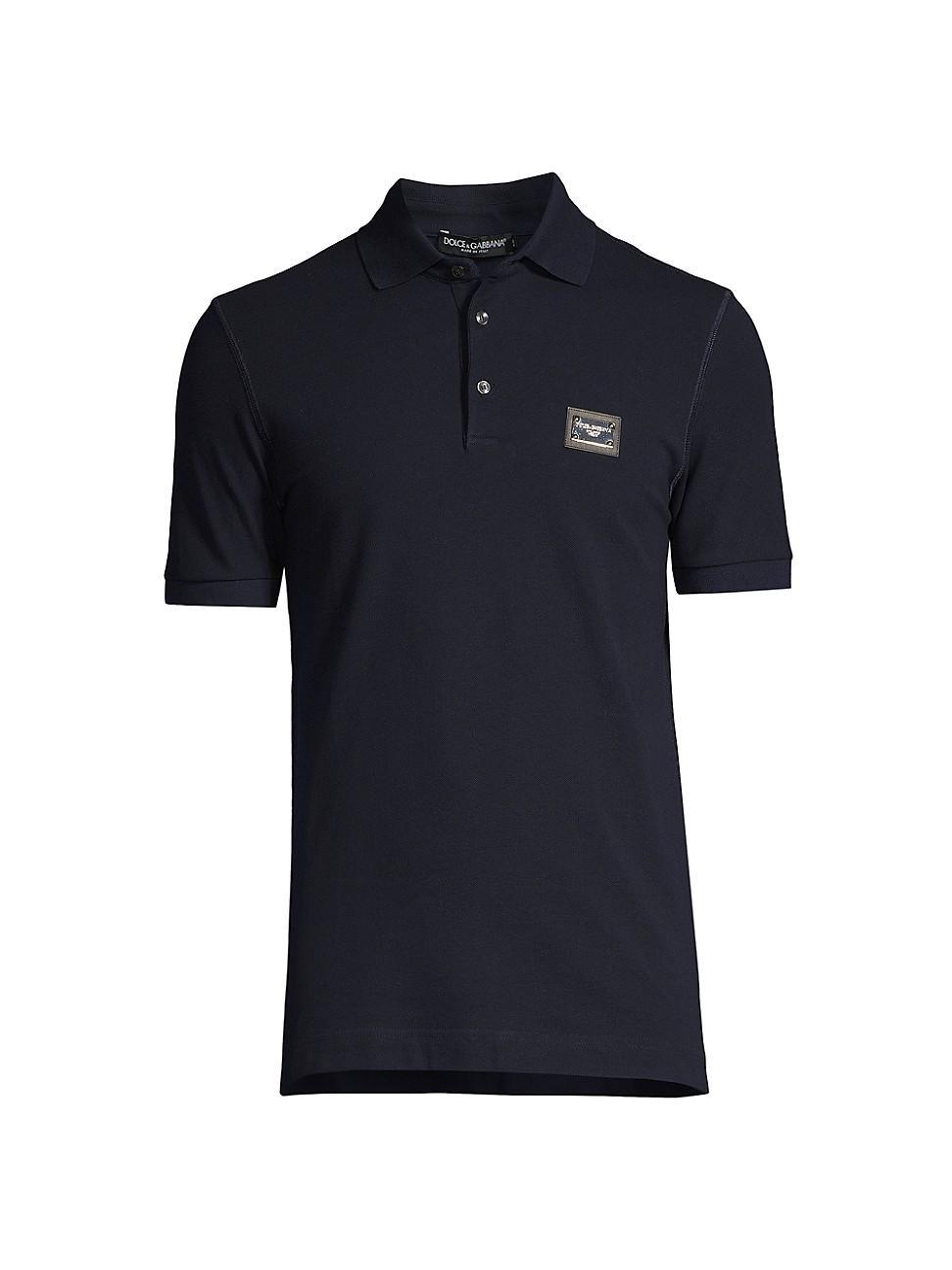 Mens Basic Polo Shirt with Logo Plaque Product Image