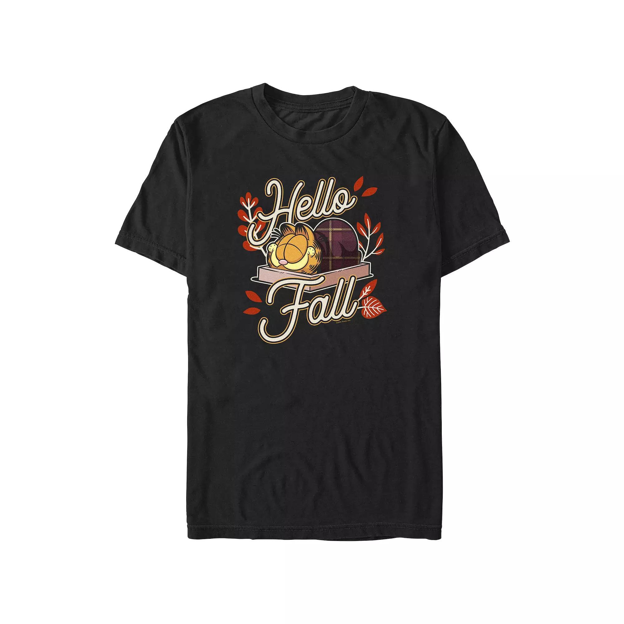 Men's Garfield Hello Fall Graphic Tee, Size: XXL, Black Product Image
