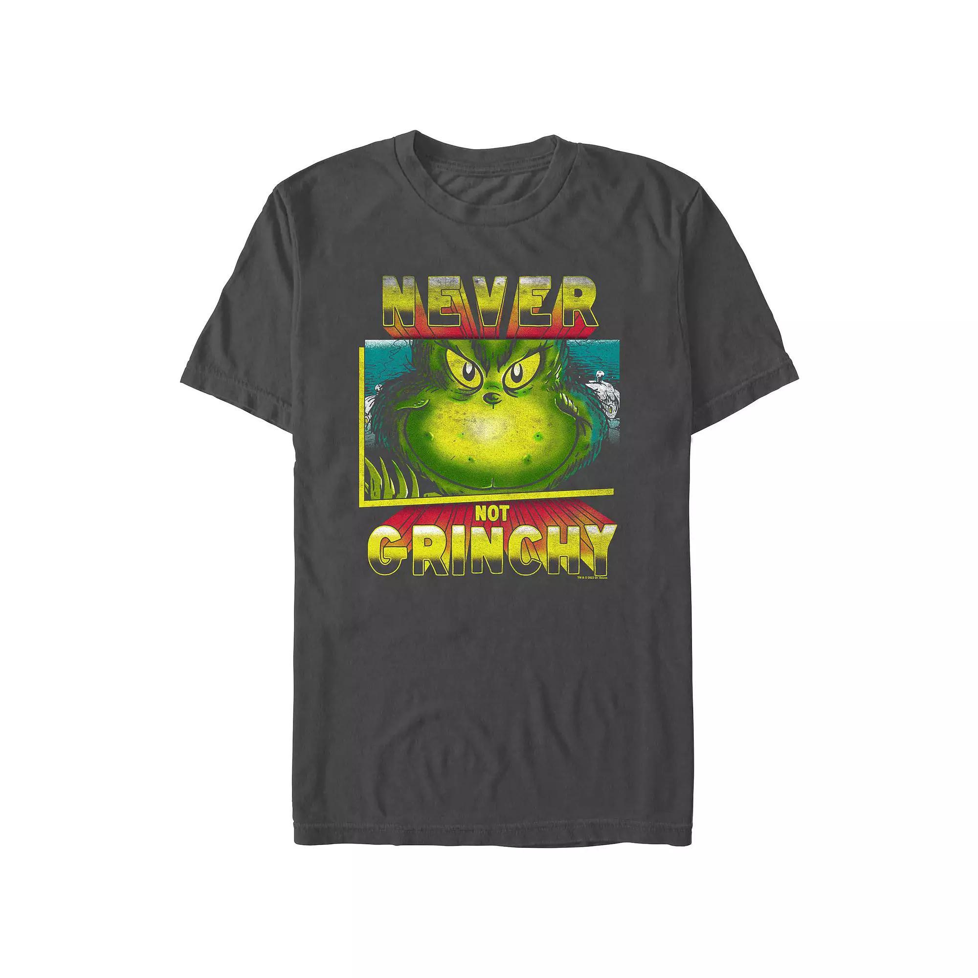 Men's Dr. Seuss Never Not Grinchy Graphic Tee, Size: XXL, Grey Product Image